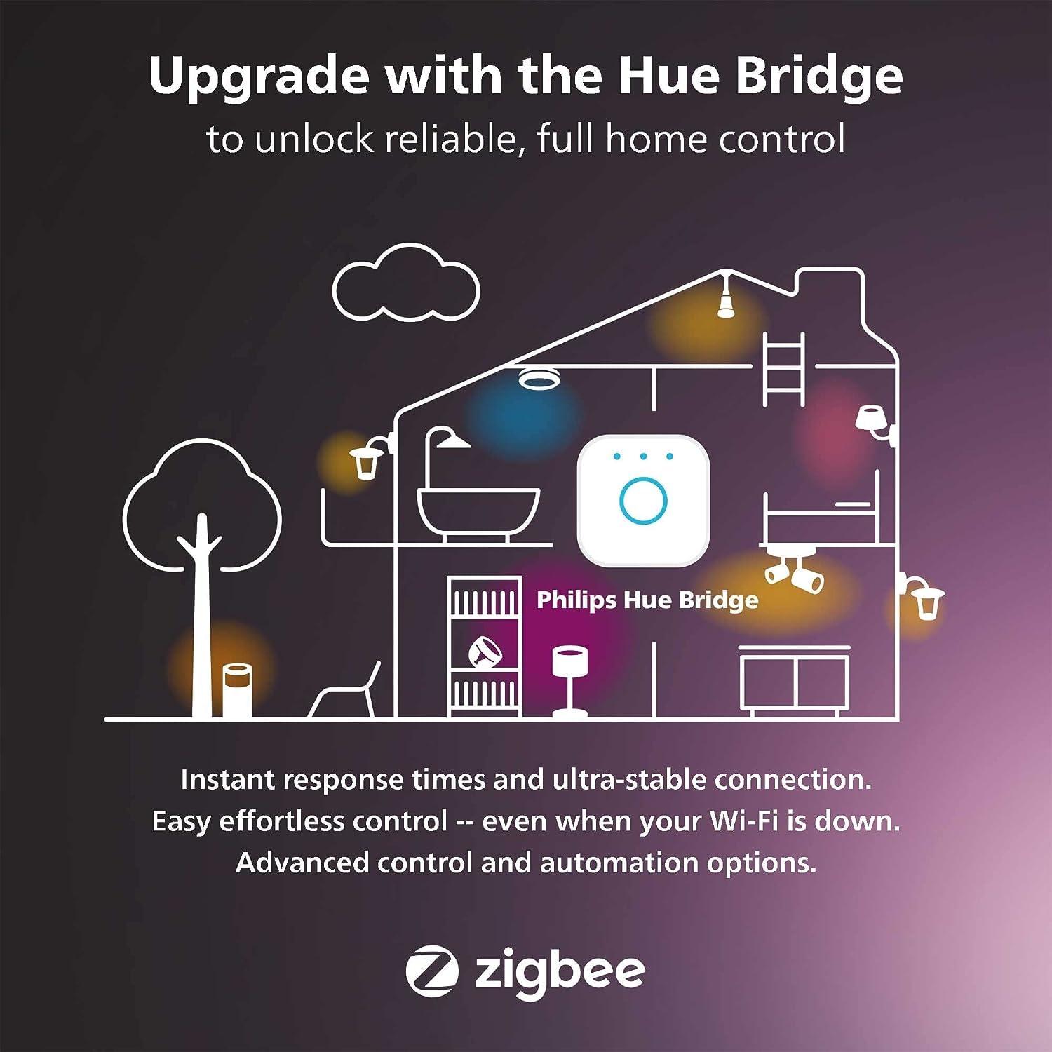Philips Hue Smart 60W A19 LED Bulb - Soft Warm White Light - 2 Pack - 800LM - E26 - Indoor - Control with Hue App - Works with Alexa, Google Assistant and Apple Homekit - Image 6