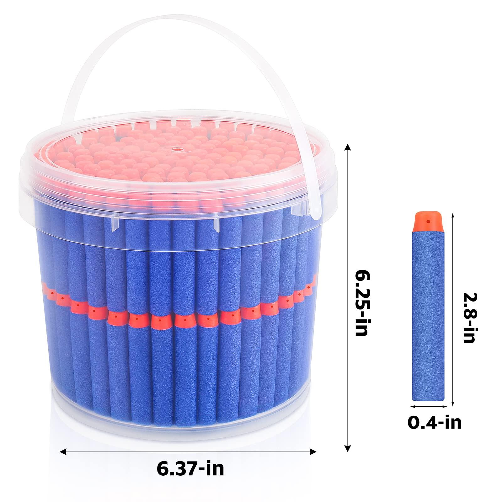 Pokiiulk Refill Darts Bullets Compatible with Nerf Guns N-Strike Elite Series, 300PCS Refill Darts Premium Foam Bullets Pack with Portable Storage Bucket - Image 3