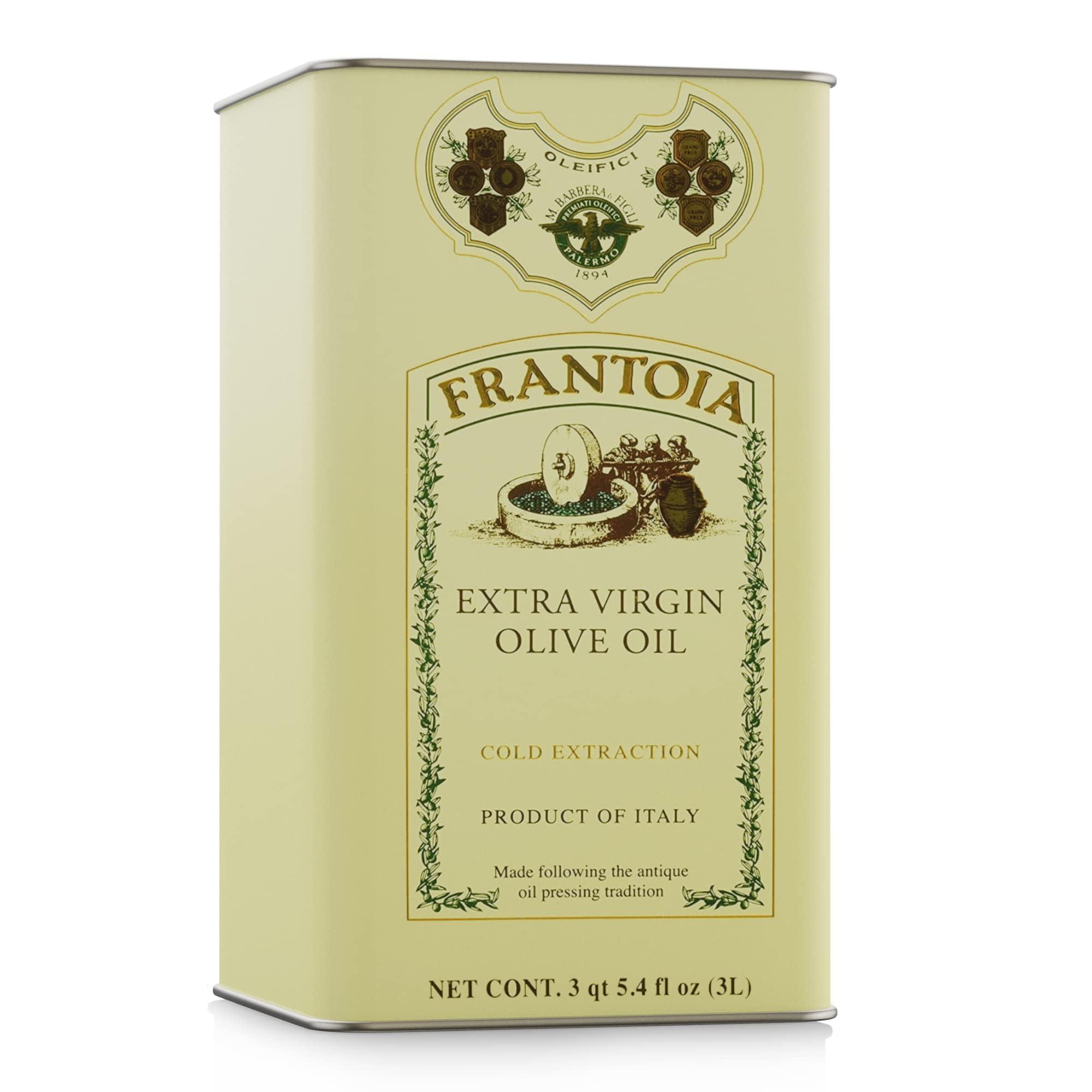 Frantoia Extra Virgin Olive Oil from Italy - Fruity, Unfiltered, Cold Extracted Authentic Sicilian Olive Oil - Fresh Harvest Imported From Italy (101.4 Fl Oz)