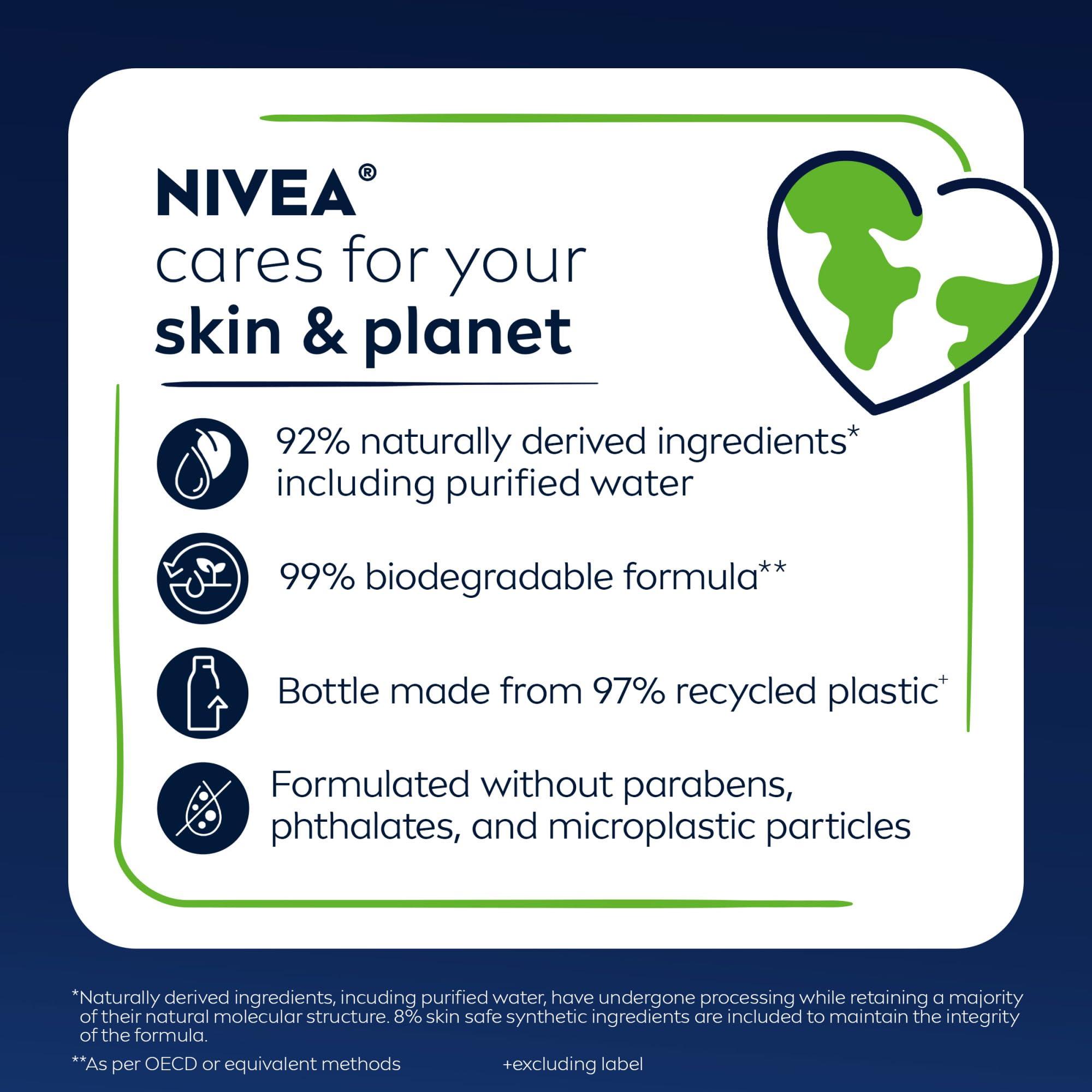 NIVEA MEN Active Clean Body Wash with Natural Charcoal, Skin Care Gifts for Dad, 3-in-1 Charcoal Body Wash, Face and Hair, For Normal to Oily Skin, 16.9 Fl Oz Bottle, Pack of 3 - Image 9