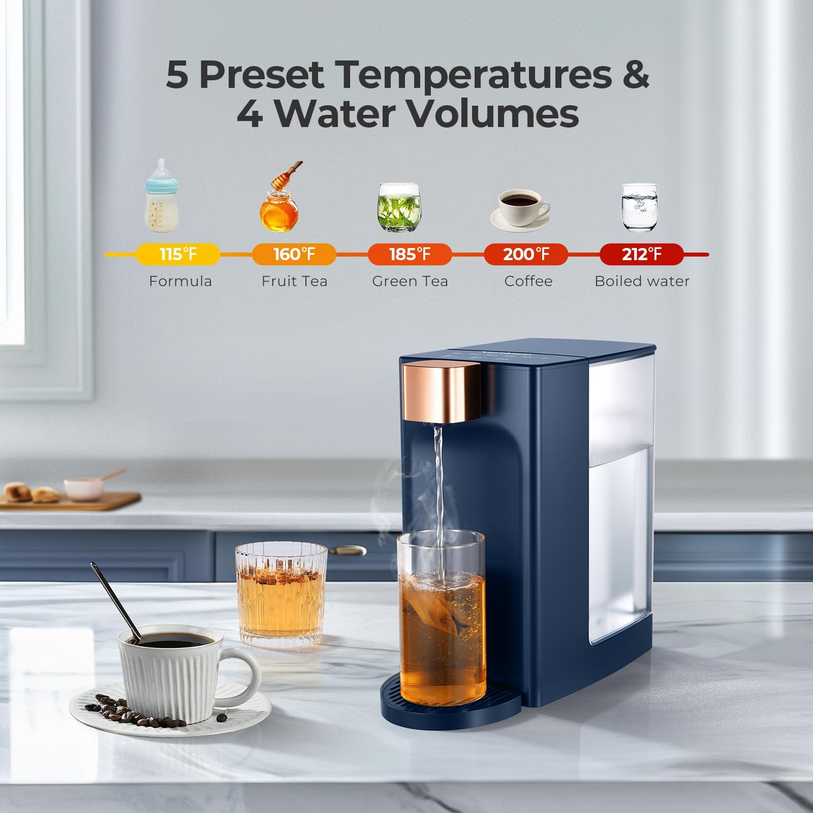 Northmas Electric Kettles, D20 Instant Hot Water Dispenser for Quick Heating & Dispense, Adjustable 5 Temperatures & 4 Water Volume Dispense, Removable 100 Ounce 3L Water Tank Capacity, BPA Free, Blue - Image 4