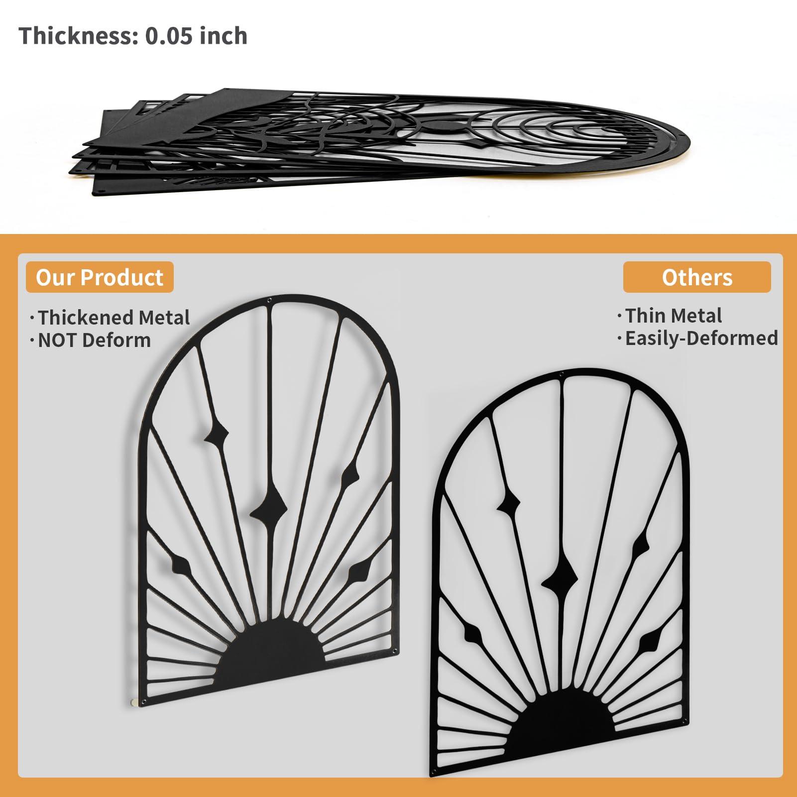 WOWSTAR 4 Pcs Black Large Metal Wall Art, 17x12 Inch Modern Minimalist Iron Wall Sculpture, 3D Textured Art Wall Décor for Living Room, Dining Room, Bedroom, Office - Image 7