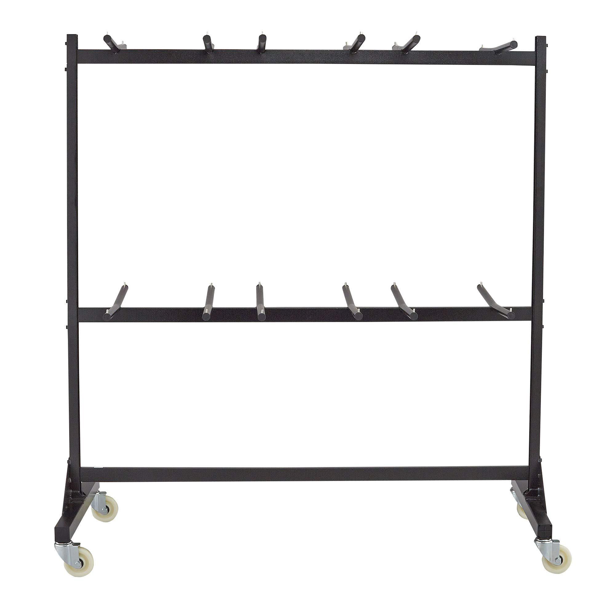Safco 2 Tier Folding Chair Cart, Heavy Duty Powder Coated Storage Cart, Holds 84 Chairs, Commercial-Grade Steel, Black - Image 4