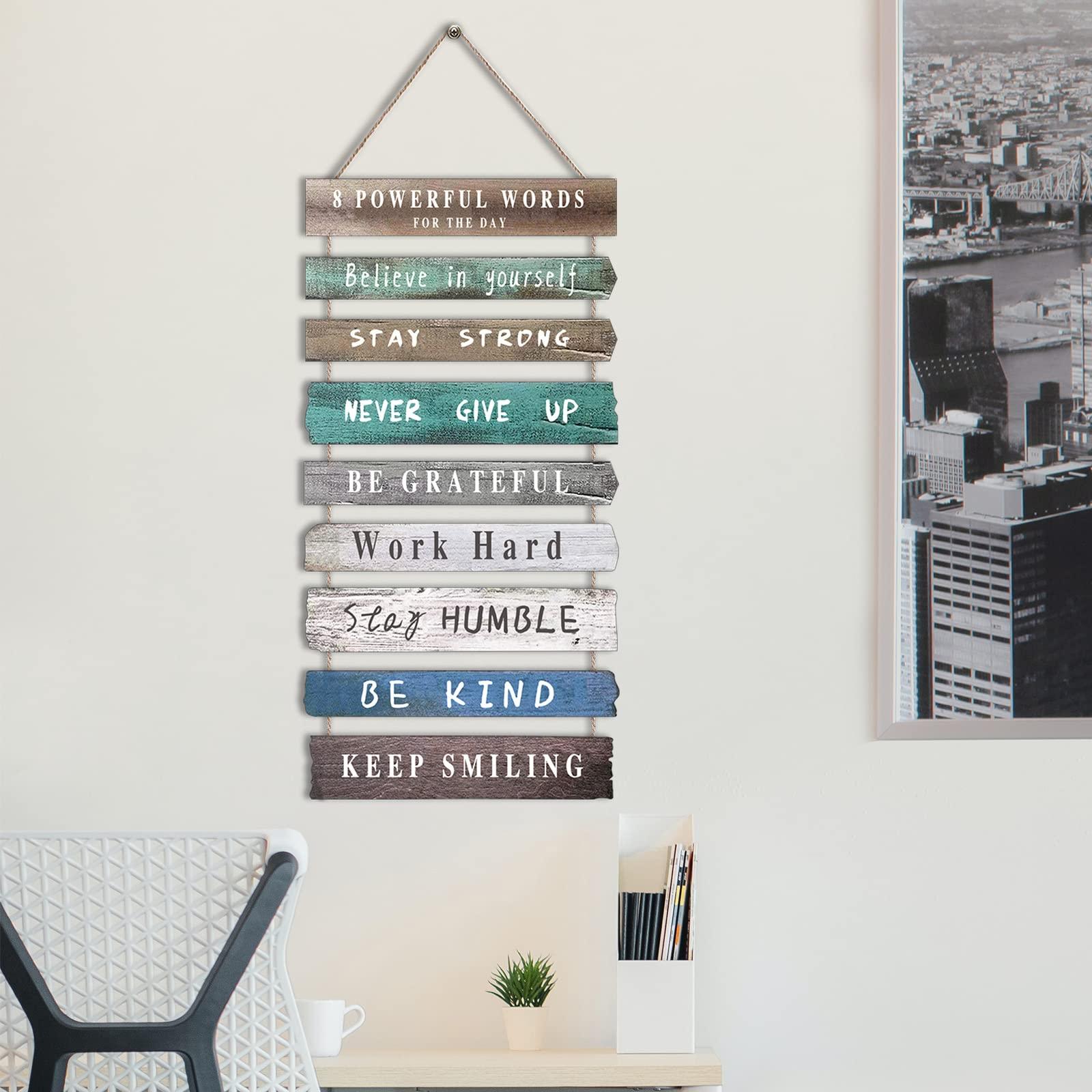 Inspirational Wall Art Decor for Office, Wooden Rustic Hanging Motivational Wall Art Decoration Sign, Inspiring Positive Quotes Wall Art for Home Living Room Bedroom Bathroom Classroom Gym 12"x24" - Image 9