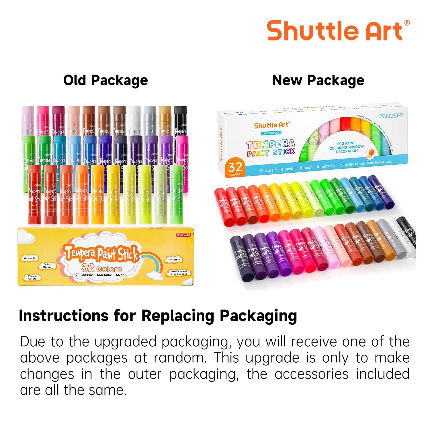 Shuttle Art Tempera Paint Sticks, 32 Colors Solid Tempera Paint for Kids, Super Quick Drying, No-Toxic, Works Great on Paper Wood Glass Ceramic Canvas - Image 4