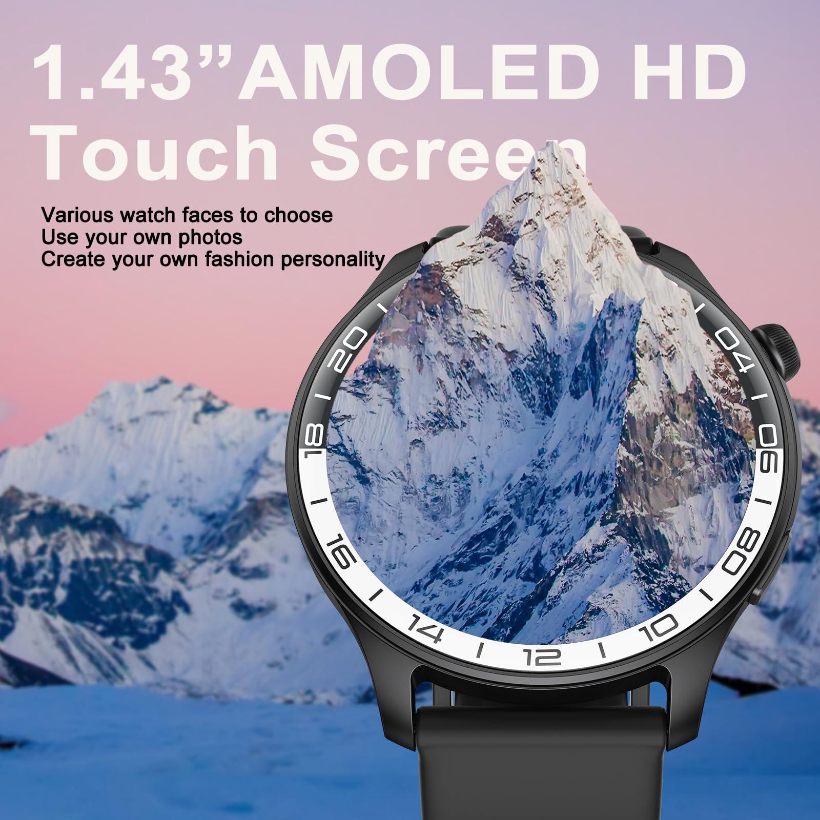 Smart Watch, 40mm AMOLED Touchscreen Smartwatch for Men Women (Answer/Make Call), Fitness Tracker with 110+ Sport Modes, IP68 Waterproof/Spo2/Pedometer/Sleep Monitor, Activity Tracker for Android iOS - Image 2