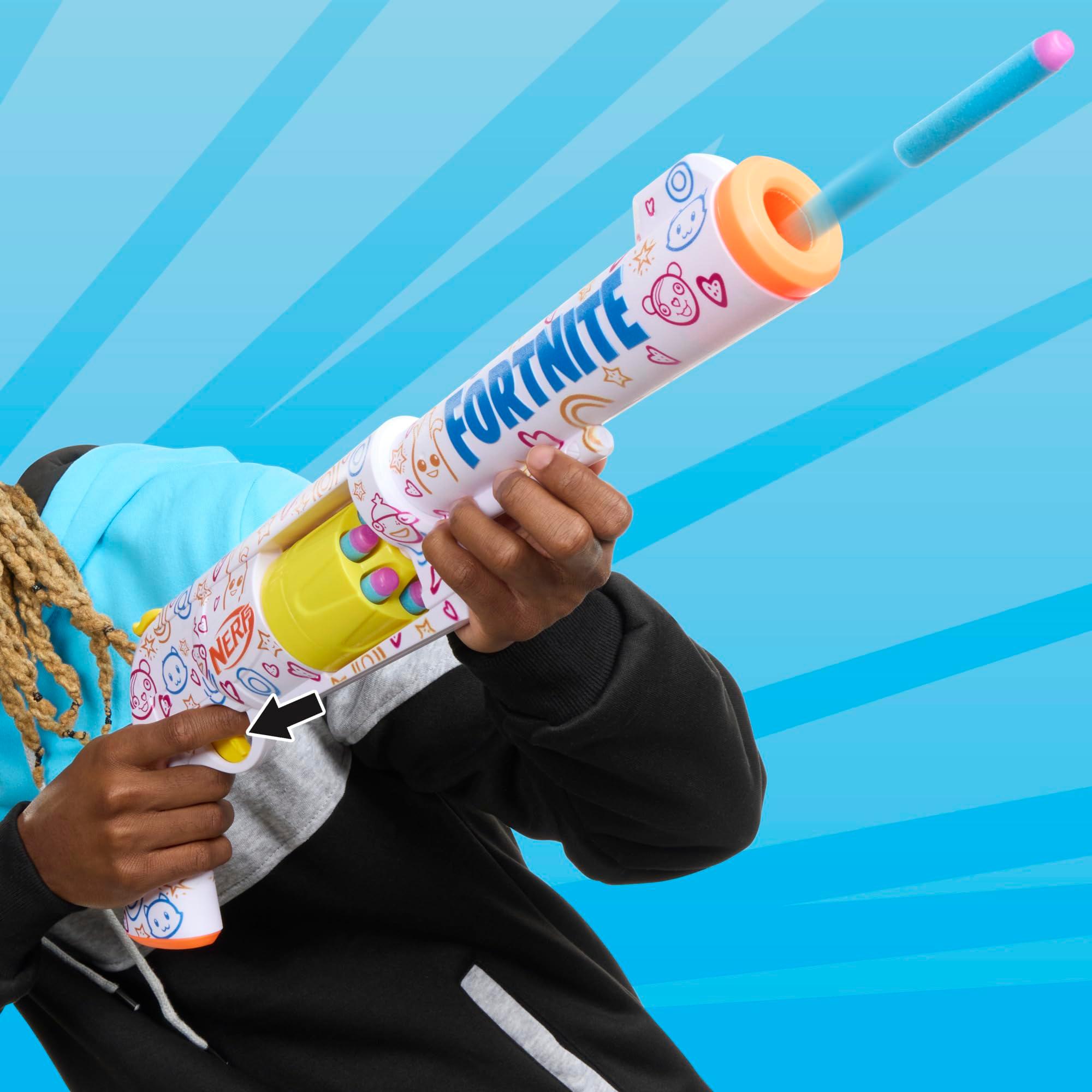 Nerf Fortnite Frenz 4 Ever Blaster, Bonus Code to Unlock Frenz 4 Ever Wrap in The Game, 6 Elite Darts, 6-Dart Drum, Fortnite Gifts - Image 6