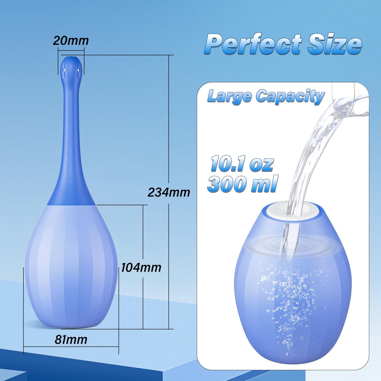 Enema Anal Douches for Men Women - Enema Bulb with Bendable Silicone Nozzles for Men Women Colon Cleanse, Anti Backflow Shower Douche Enema Kit with Lube, Anal Cleansing Feminine Care Douche Bottles - Image 7
