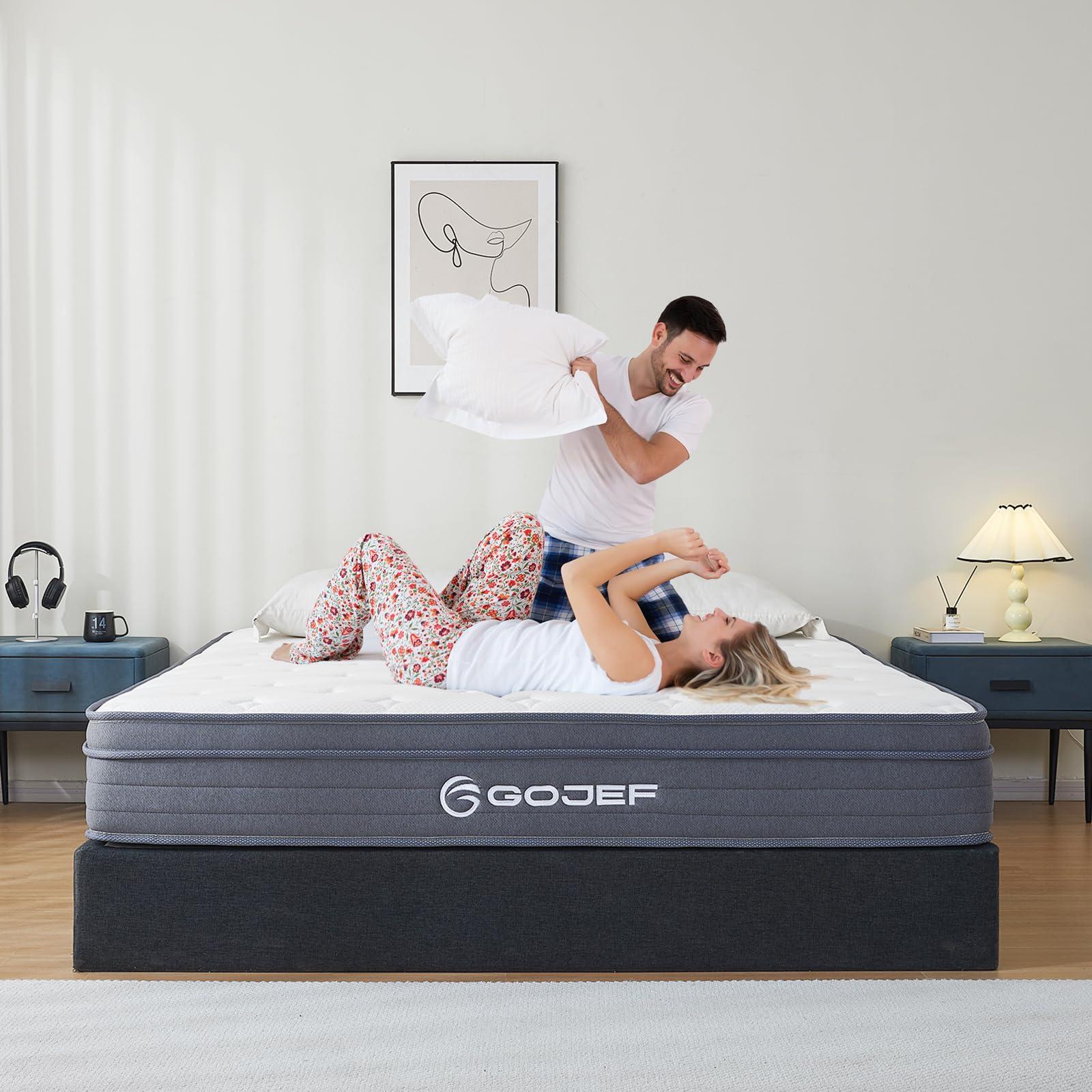 Gojef King Size Mattress, 12 Inch Hybrid Memory Foam Mattress in a Box with Independent Springs, Soft and Comfortable, Pressure Relief, CertiPUR-US Certified - Image 2