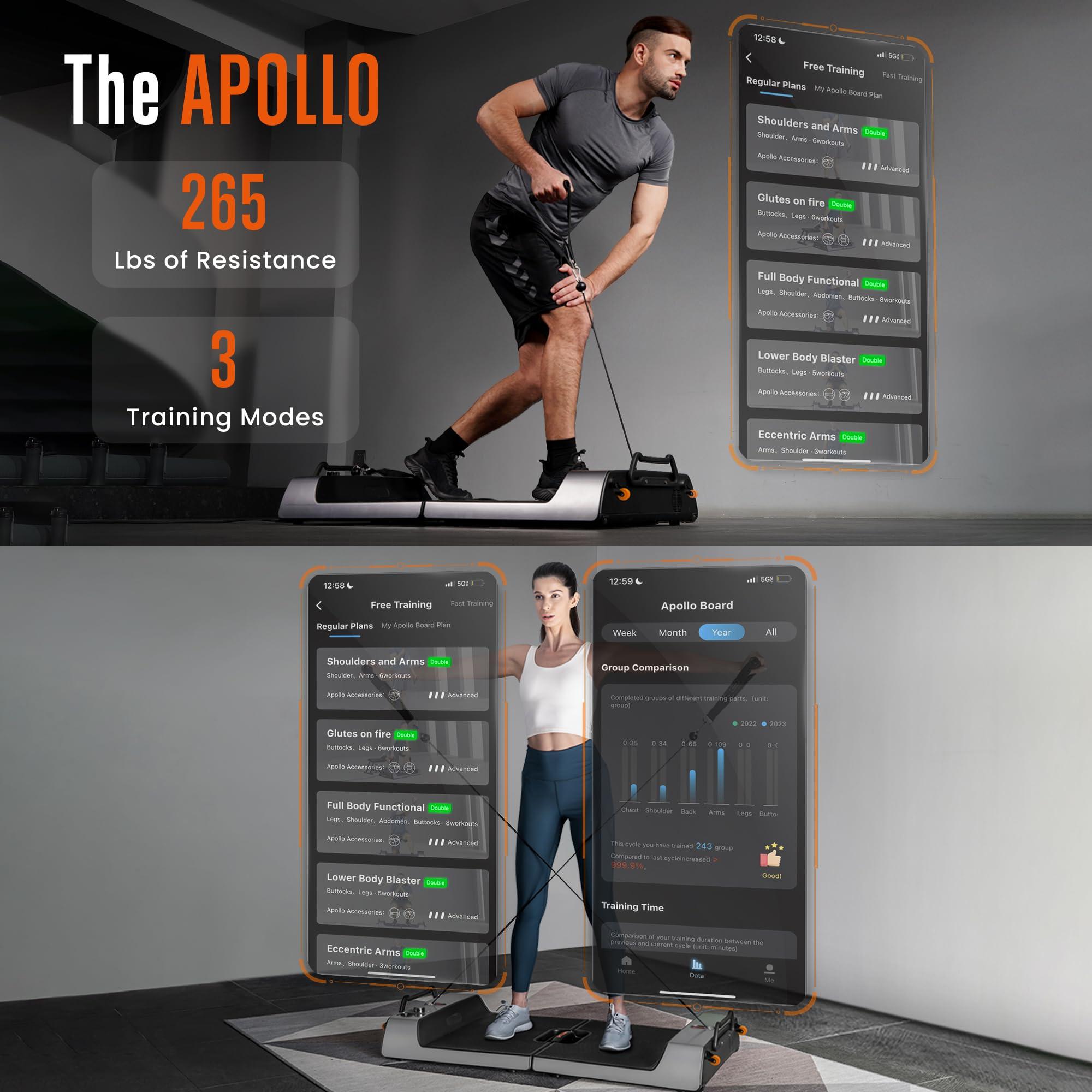 SQUATZ Apollo Board Smart Home Gym 265 LBS Resistance, Multifunctional All in One Gym, Cable Weight Machine with 3 Training Modes, Fitness Workout Equipment - Image 2