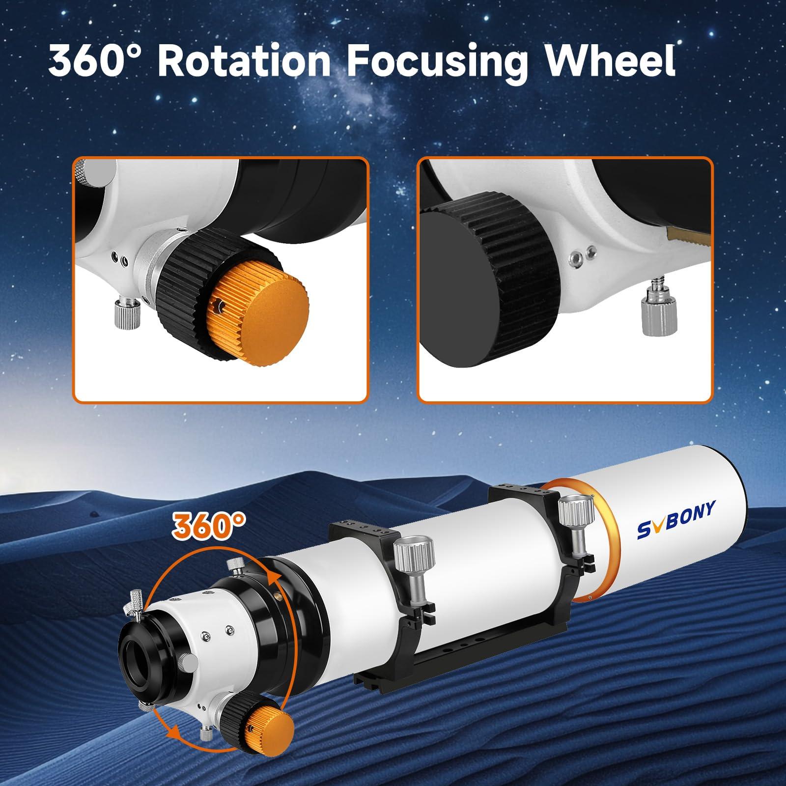 SVBONY SV503 Refractor Telescope, 102mm F7 Extra Low Dispersion Achromatic Refractor OTA, Dual-Speed Focuser, 90mm Back Focus, Telescope for Adults High Powered, for Deep Sky Planets Astrophotography - Image 5