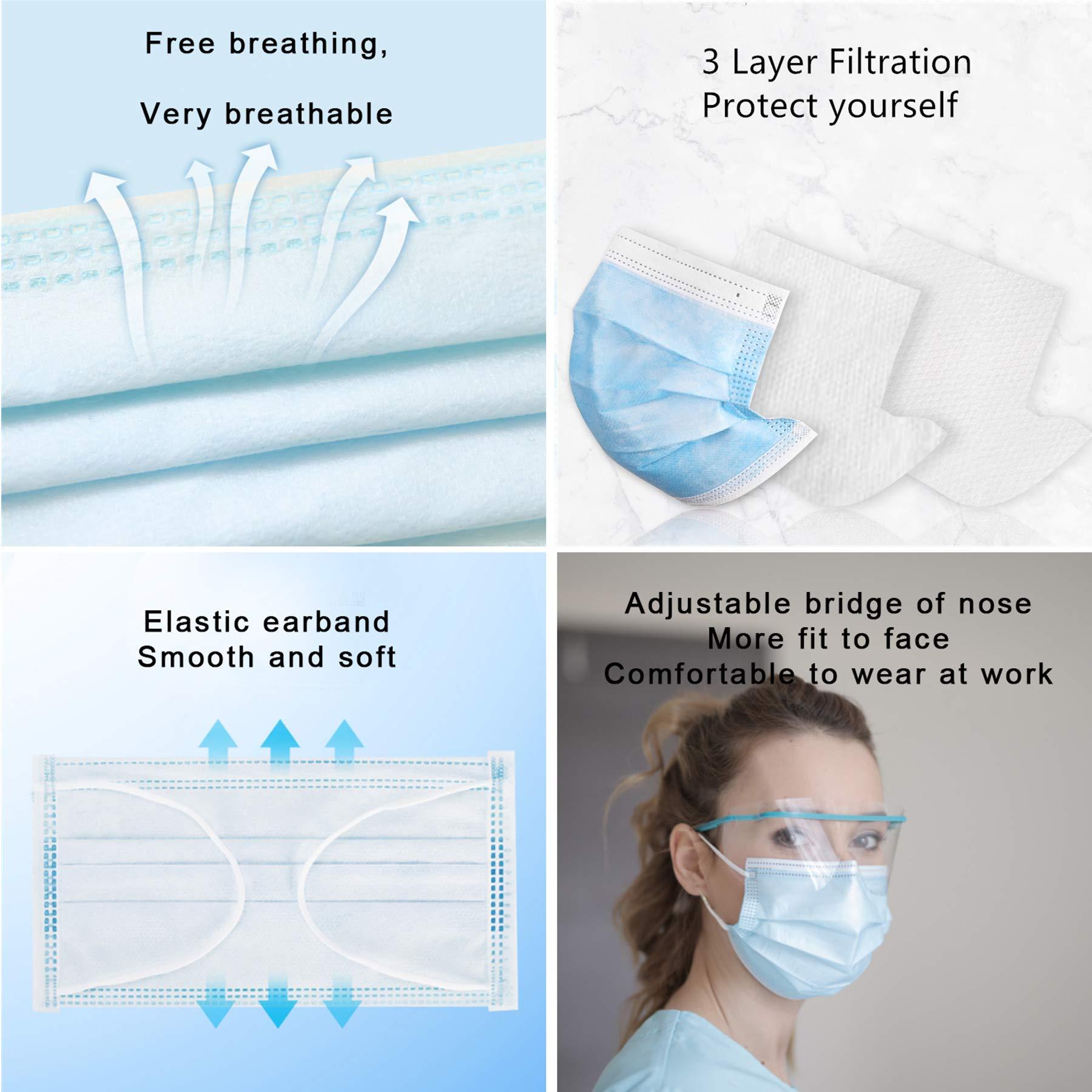 mystcare Disposable Face Mask 50 Pack Individually Packaged Wrapped Protection For Adults 3-layer Filter Safety Face Masks - Image 3