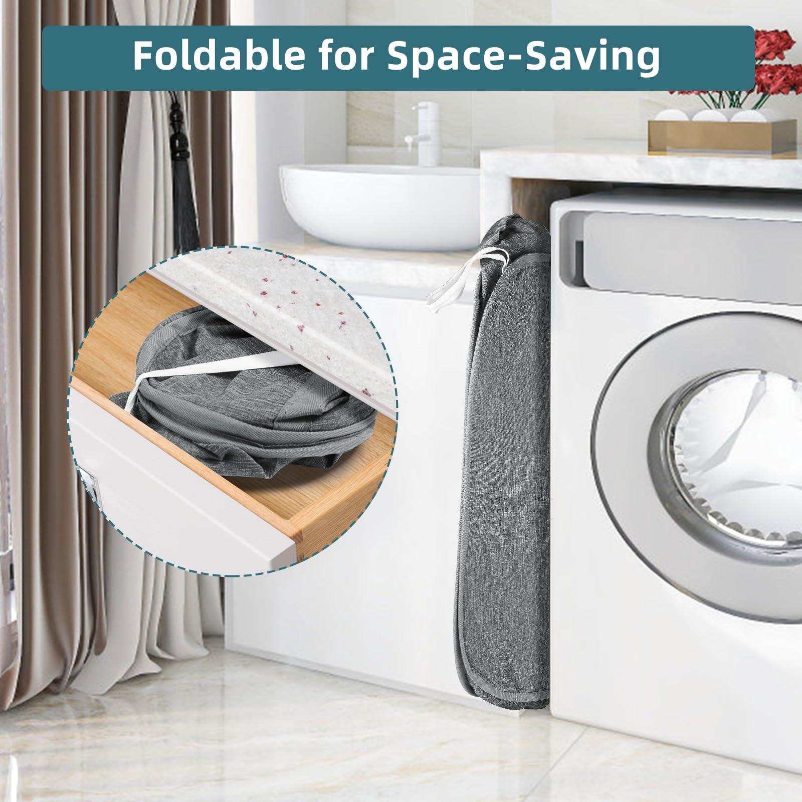 Collapsible Laundry Baskets, Tear Proof Pop Up Laundry Hamper with Dual Handles, Durable Foldable Laundry Basket, Easy to Carry Laundry Hamper for Home, Laundry Room, Bedroom, Dorm, Travel Grey - Image 5
