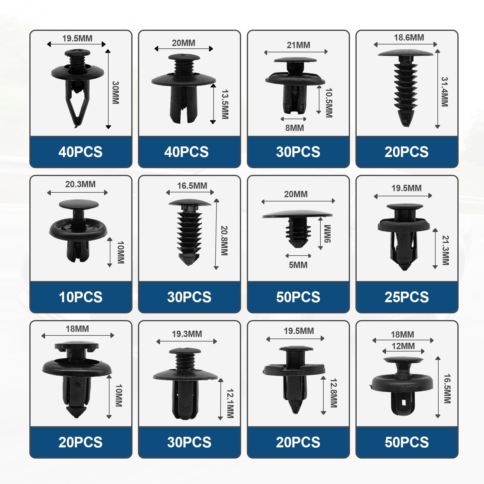 1101PCS Car Door Trim Panel Clips Kit, Car Retainer Clips Auto Push Pin Rivets Set - 32 Most Popular Sizes and 1 Pcs Fastener Remover Remover for GM Ford Mazda Chrysler Benz Subaru Toyota Honda - Image 3