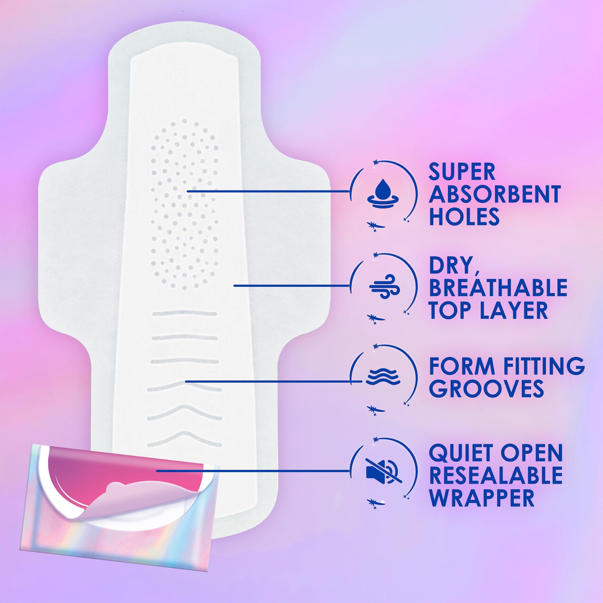 Always Pocket Feminine Pads for Women with FlexFoam, Size 1, Regular, with Wings, Unscented, 66 Count - Image 2