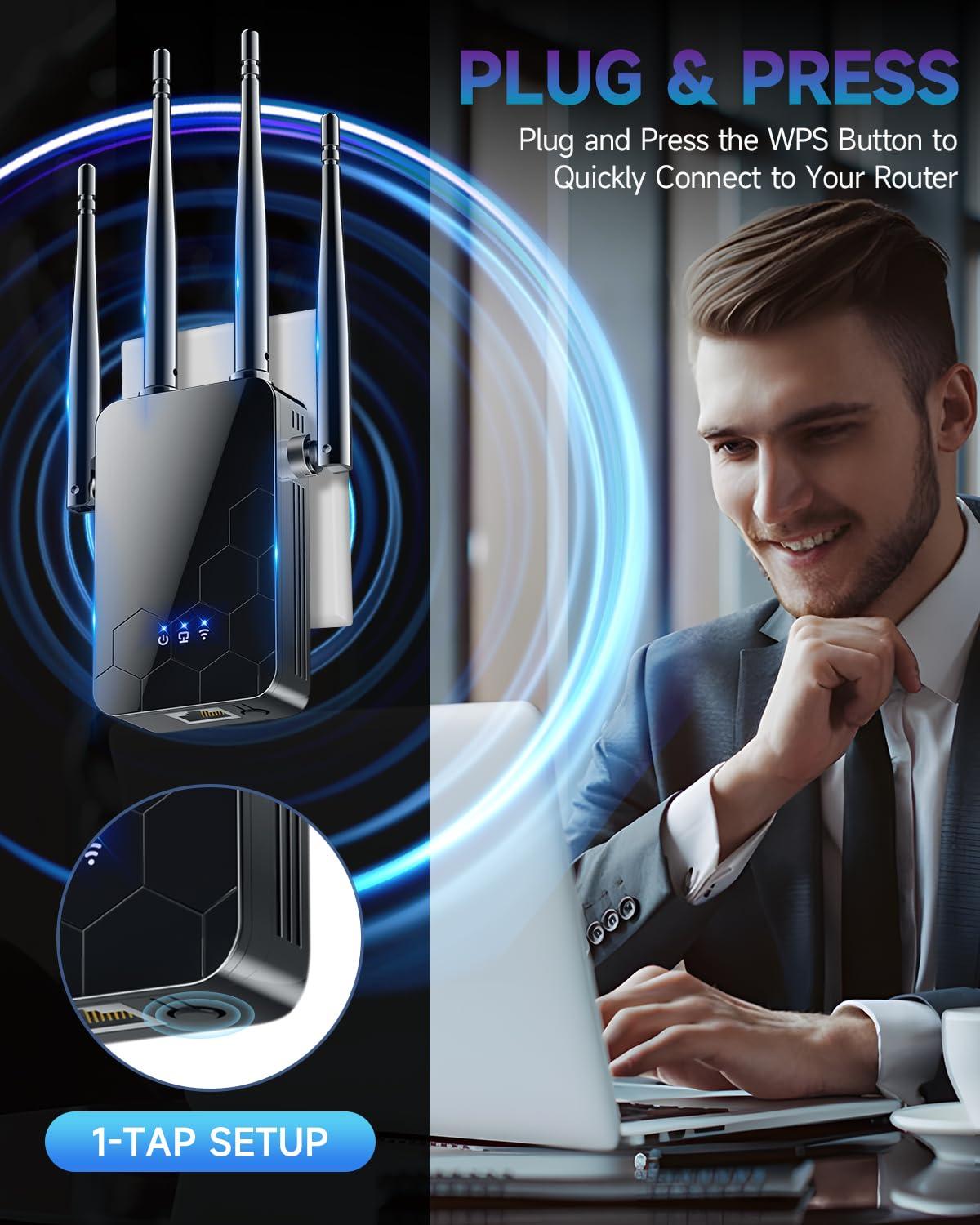 WiFi Extender Internet Booster, 10000 Sq.ft Long Range Repeater Wireless Routers Amplifier, Support More Network Devices at Home - Image 9