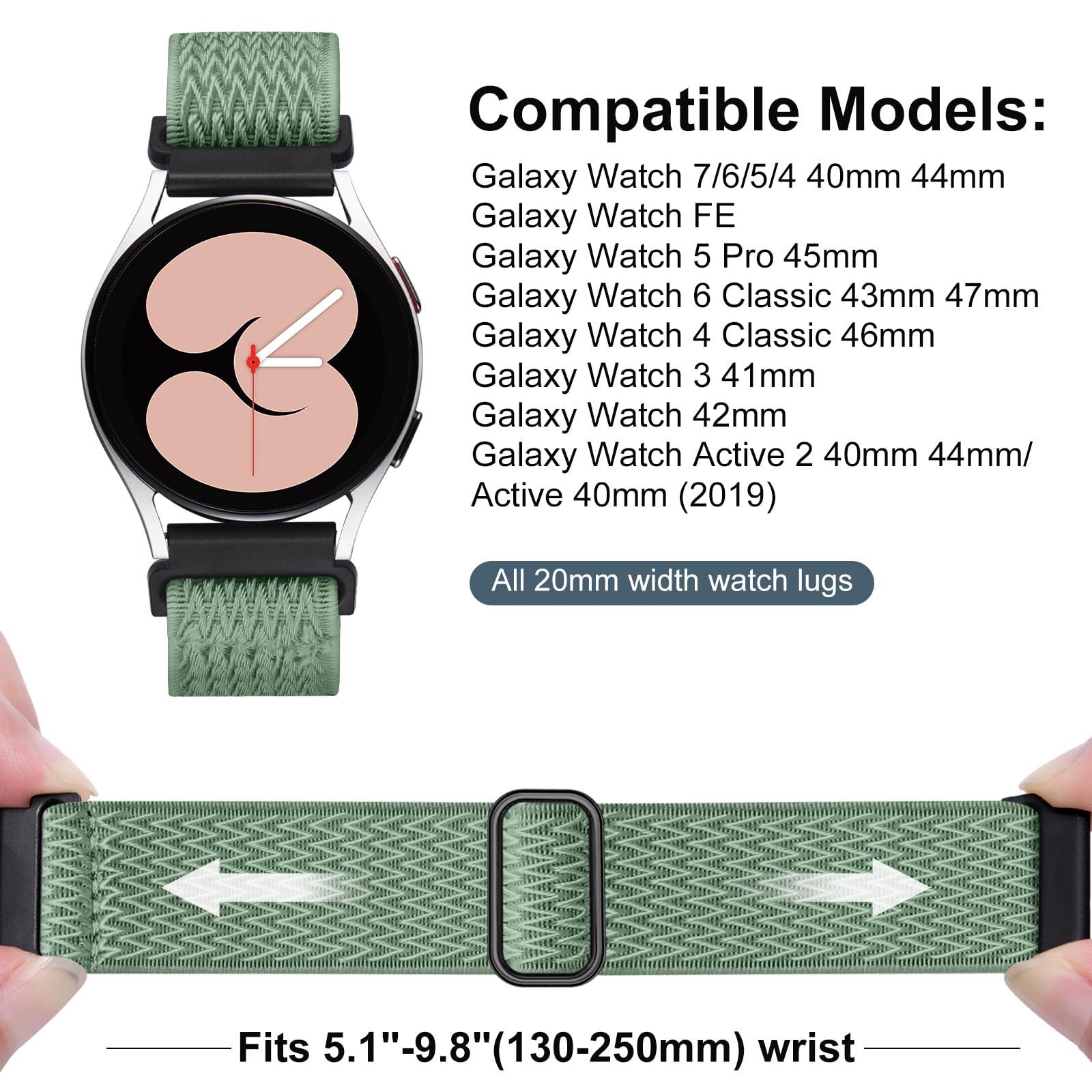 Easuny 12 Pack Stretchy Bands Compatible with Samsung Galaxy Watch 7 6 5 4 FE 40mm 44mm Band, Galaxy 5 Pro 45mm, 6 Classic 47mm 43mm, 4 Classic 46mm 42mm, Active 2, 20mm Elastic Watch Strap for Women - Image 8