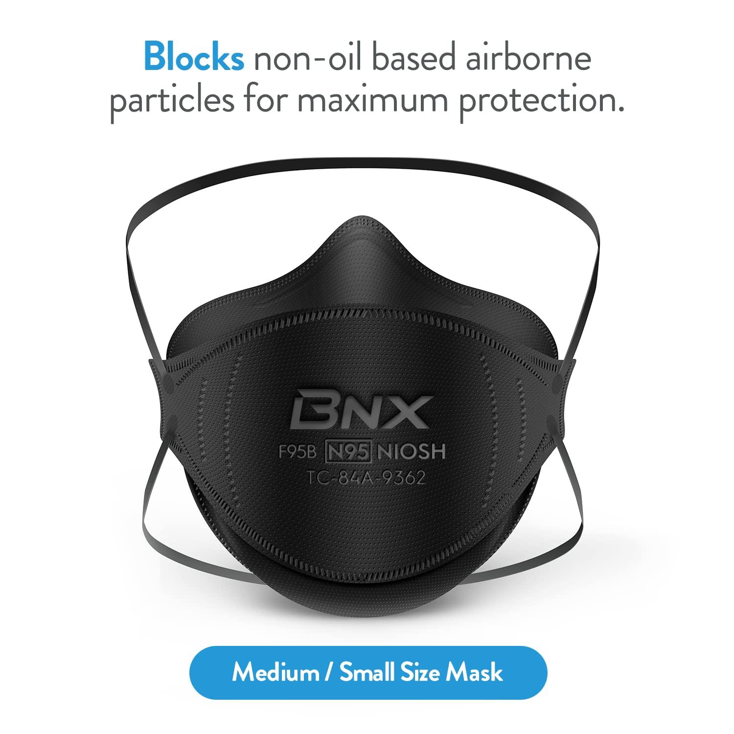 BNX N95 Mask NIOSH Certified MADE IN USA Face Mask, Tri-Fold Cup/Fish Style, 10,20,50-Pack - Black, White (Model F95B,F95W) - Image 5