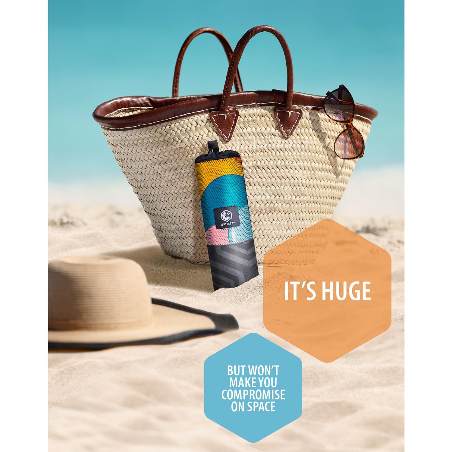 VENTURE 4TH Microfiber Beach Towel: Quick-Dry, Compact, Sand-Free, Absorbent, Sandproof and Lightweight - Perfect for Camping, Beach, and Roadtrips (Sky's The Limit Design | 35x78 inches) - Image 2