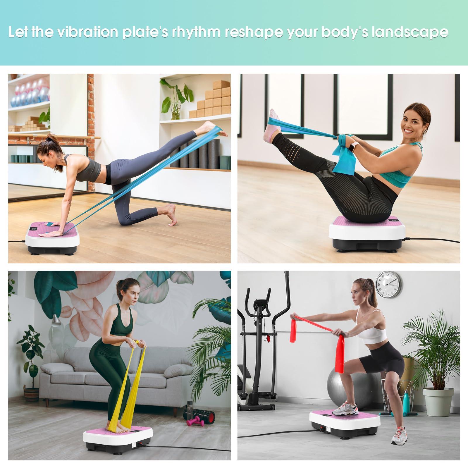 Vibration Plate Exercise Machine for Lymphatic Drainage,Softgym Power Vibrate Stand Shake Board 400 Lbs Capacity Whole Body Workout Waver with Fitness Resistance Bands Weight Loss Gifts for Women Men - Image 5