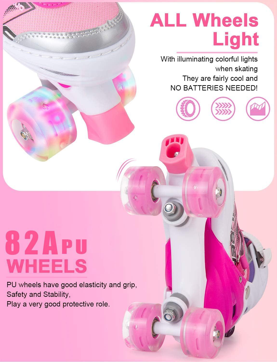 Sowume Adjustable Roller Skates for Girls and Women, All 8 Wheels of Girl's Skates Shine, Safe and Fun Illuminating for Kids - Image 2