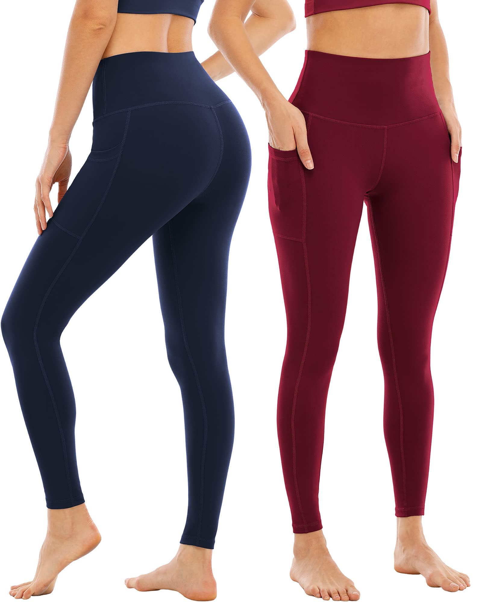 YOUNGCHARM 4 Pack Leggings with Pockets for Women,High Waist Tummy Control Workout Yoga Pants - Image 2