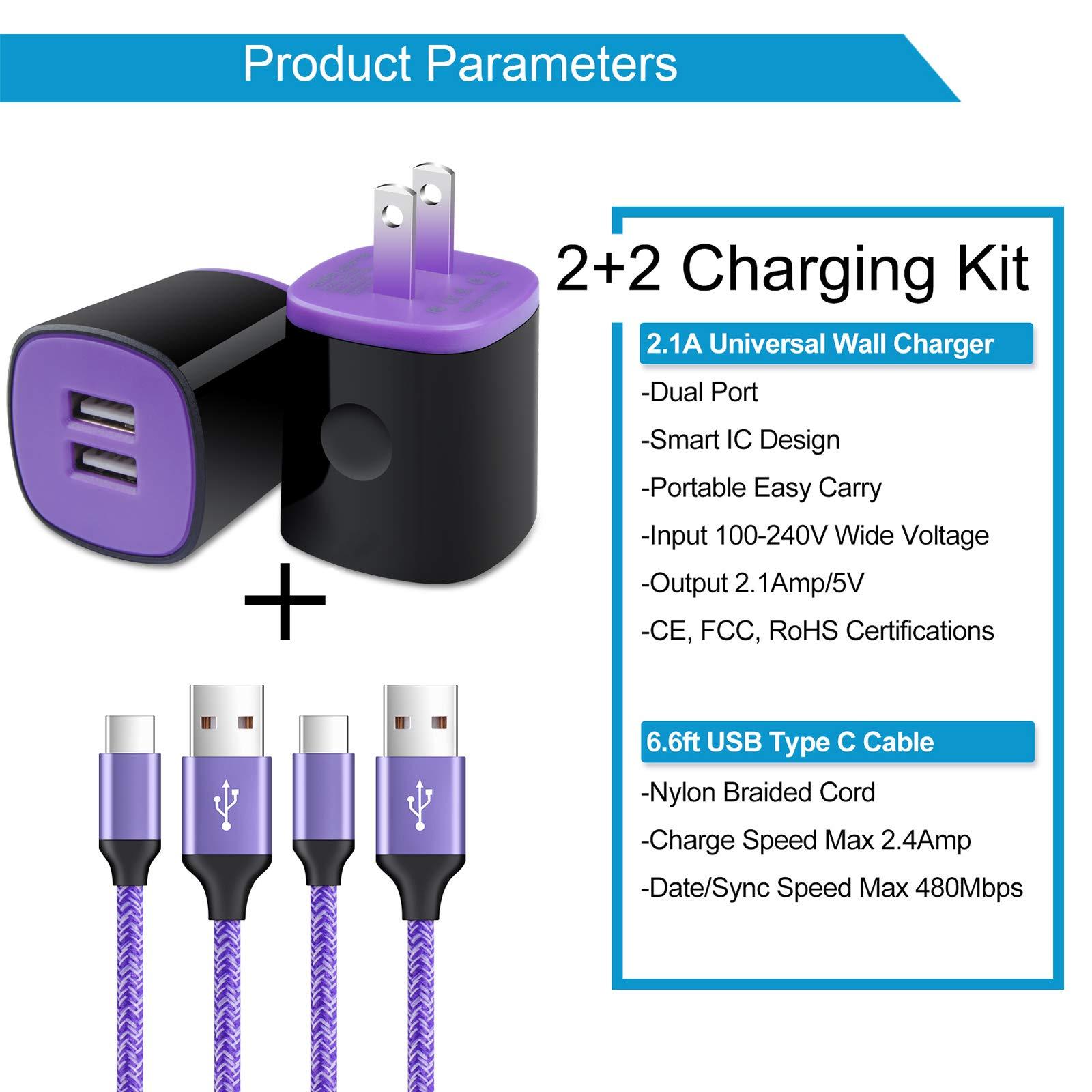Fast Charger for Samsung Galaxy S25/S24/S23/S23+/S22/S21/S21+/S21 Ultra/Note 20 Ultra/S20 FE 5G/S10 A10E A50 A11 A21 A51 A71 A9 A20 A14 A15, LG Stylo 6/5, Phone Wall Charger Type C Fast Charging Cable - Image 2
