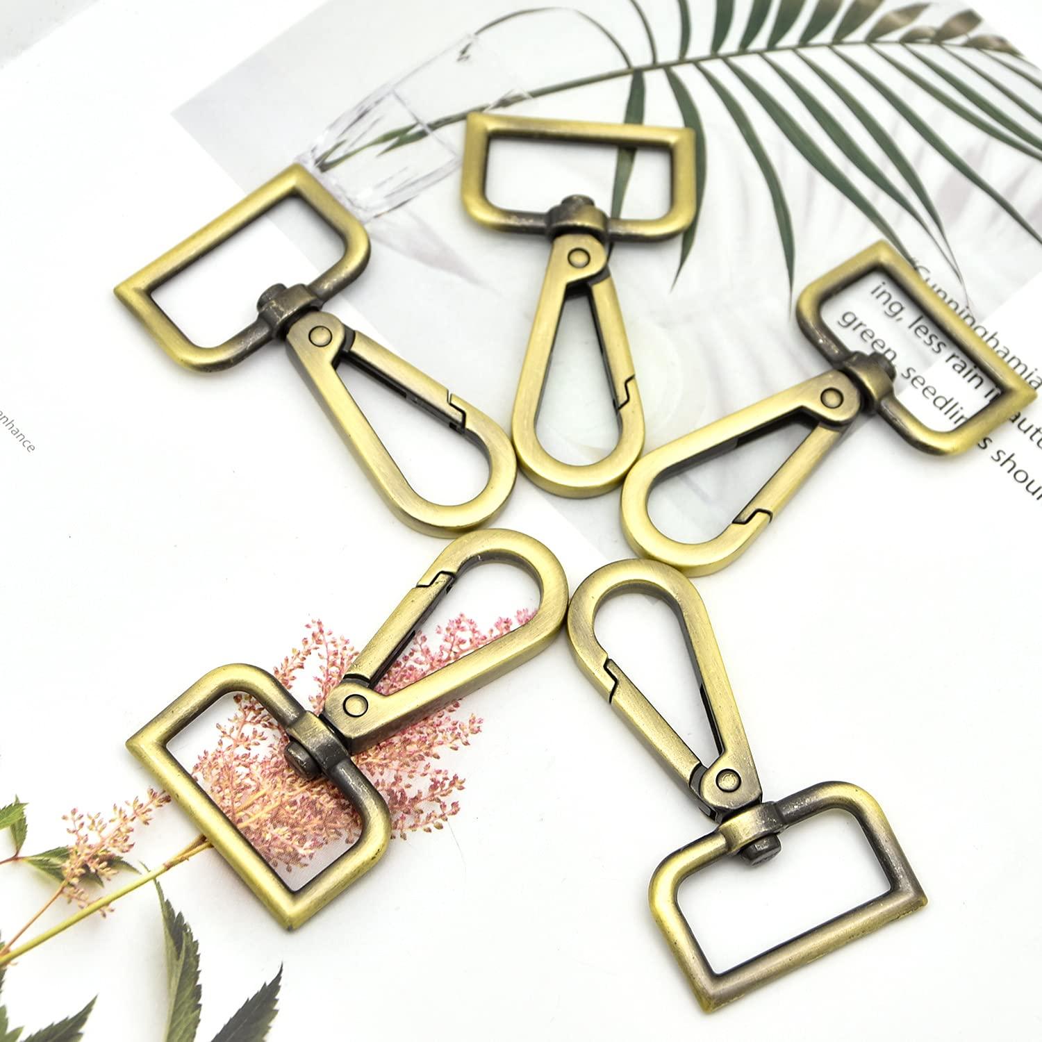 MELORDY 15 Pcs Metal Swivel Lobster Clasp Claw Push Gate Snap Hooks for DIY Crafts Keychain Purse Handbag Making (Brass,1 inch) - Image 4