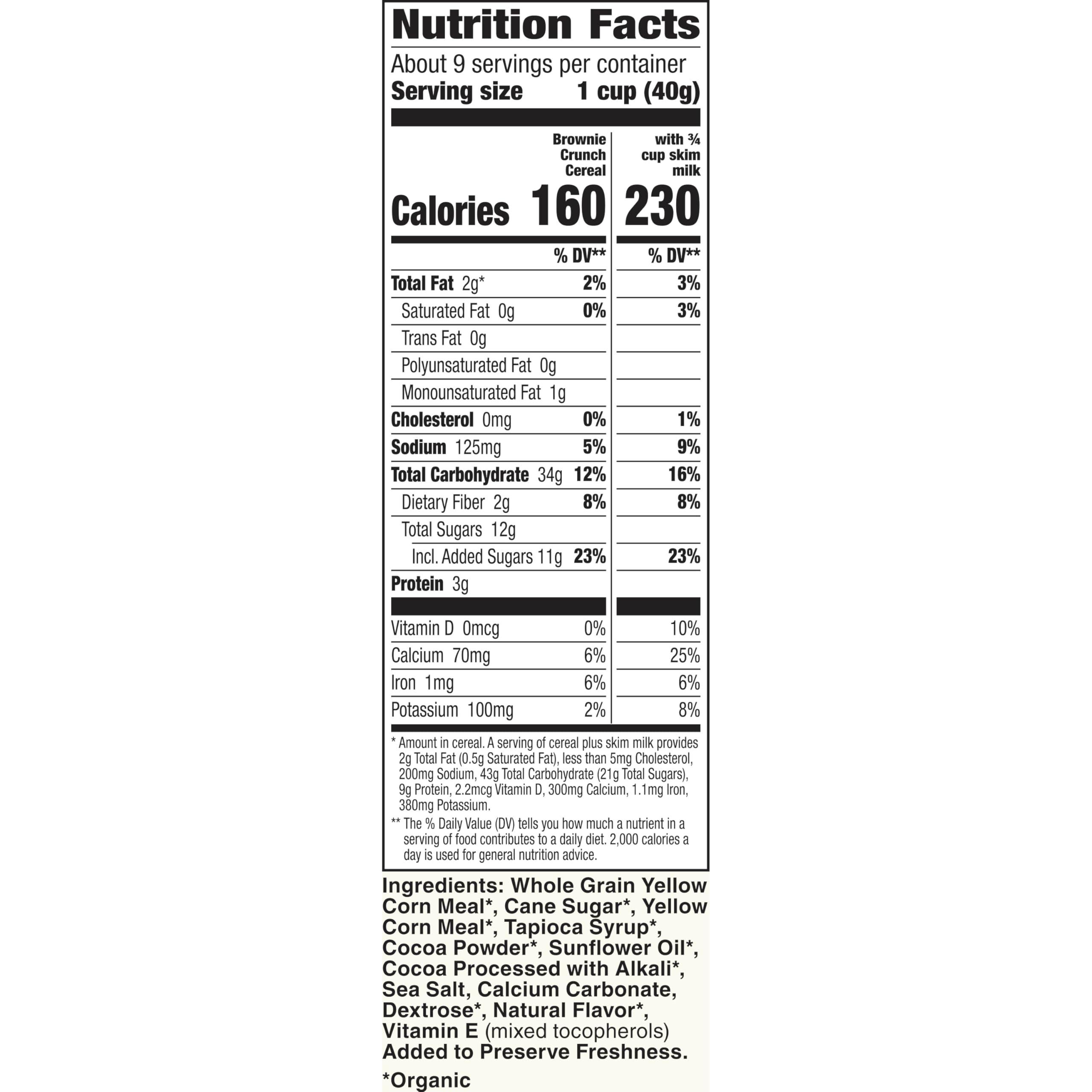 Cascadian Farm Organic Brownie Crunch Breakfast Cereal, Gluten Free, Made With Real Cocoa and Whole Grain, 12.4 oz - Image 2