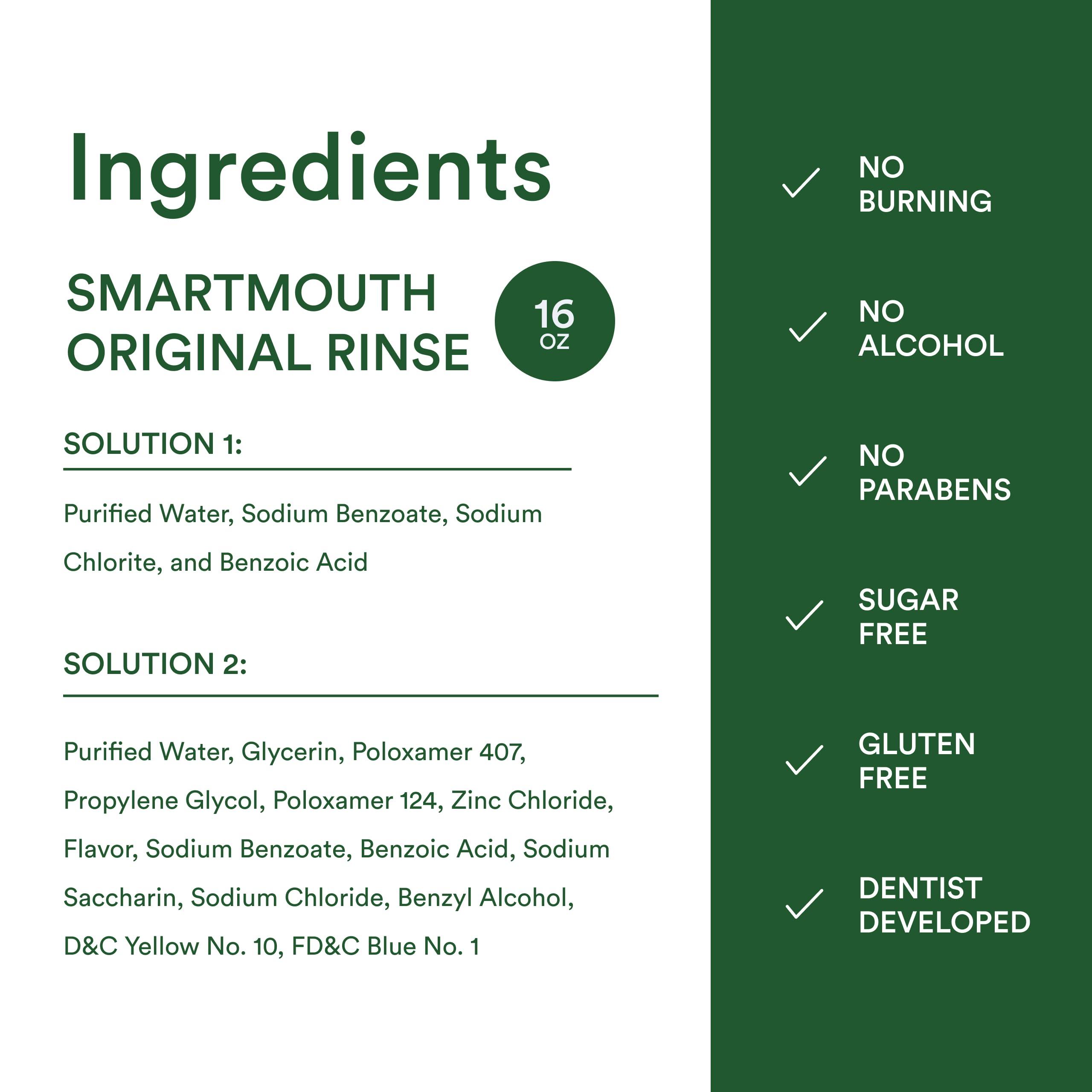 SmartMouth Original Activated Mouthwash - Adult Mouthwash for Fresh Breath - Oral Rinse for 24-Hour Bad Breath Relief with Twice Daily Use - Fresh Mint Flavor, 16 fl oz - Image 2