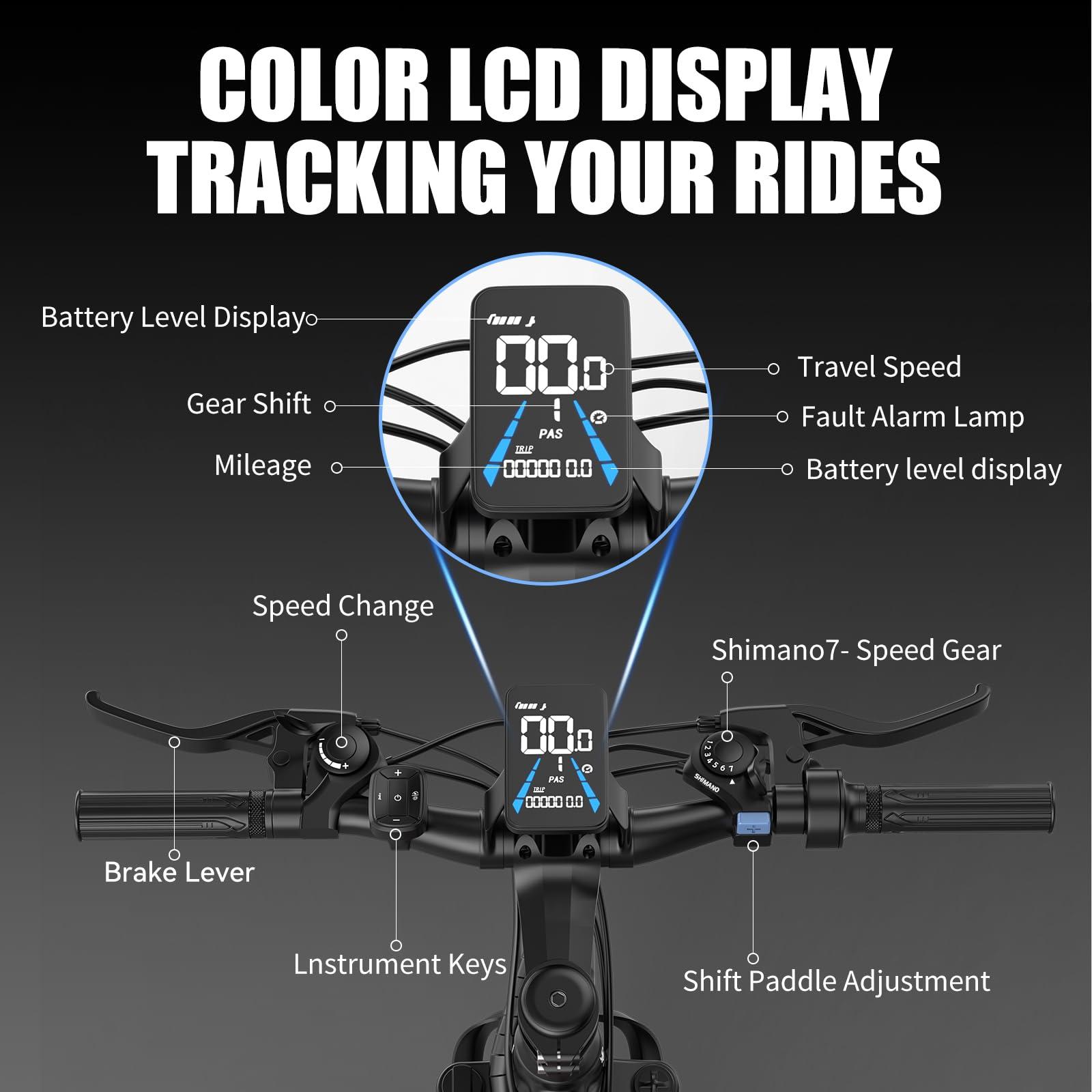 ASKGO G26 Electric Bike for Adults, 26" Electric Mountain Bike with 500W Peak Brushless Motor, Max 45Miles 25MPH Electric Bicycles, Removable Battery, Ebike for Adults 21-Speed Front Suspension - Image 6