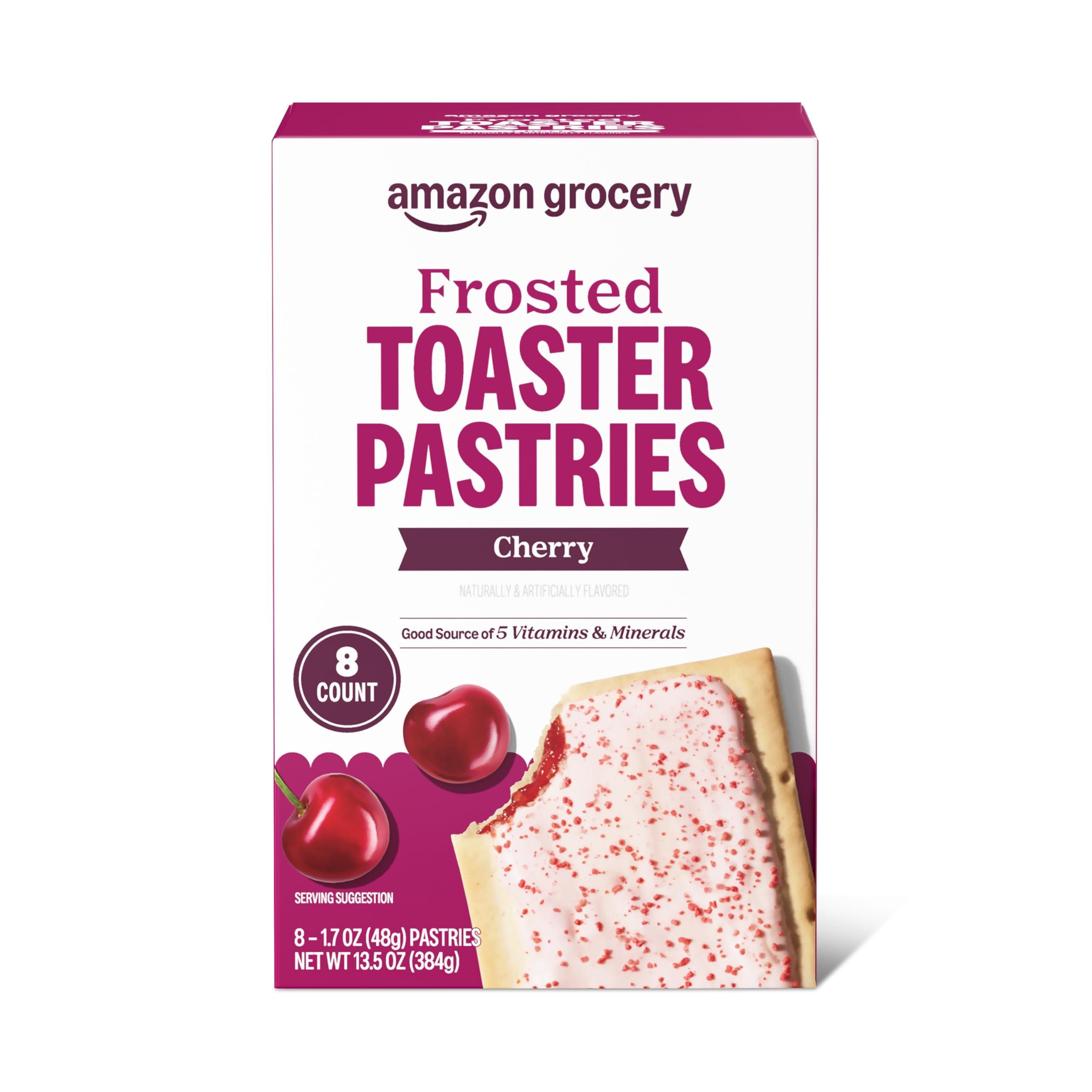 Amazon Grocery, Frosted Toaster Pastries, Cherry, 13.5 Oz, 8 Ct (Previously Amazon Fresh, Packaging May Vary)