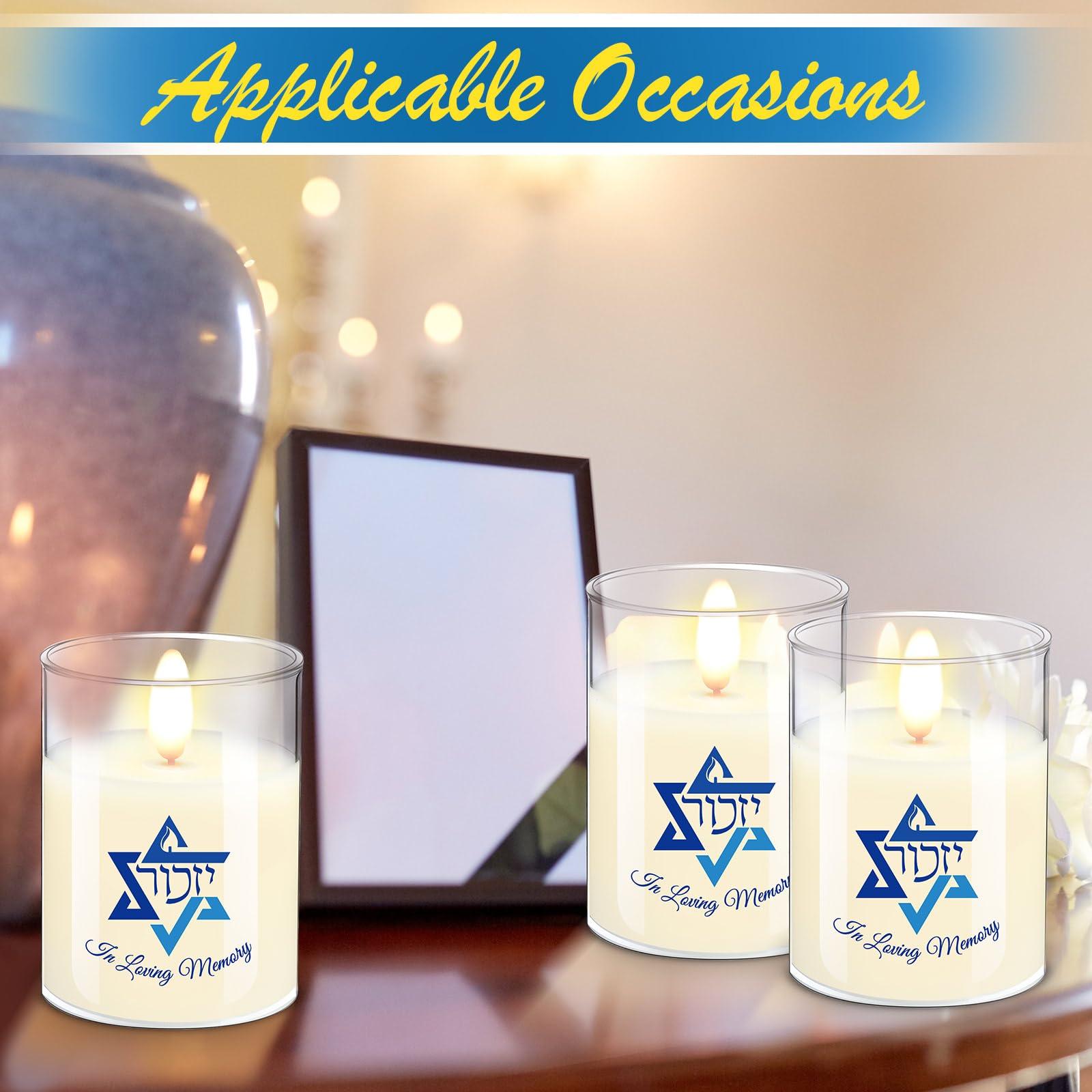 VIHOSE 2 Pcs Electric Memorial Candle LED Yahrzeit Candle for Loss of Loved One Sympathy Yizkor Flameless Candles Battery Powered Gift for Prayers Yom Kippur Chanukah Funeral Decoration - Image 7
