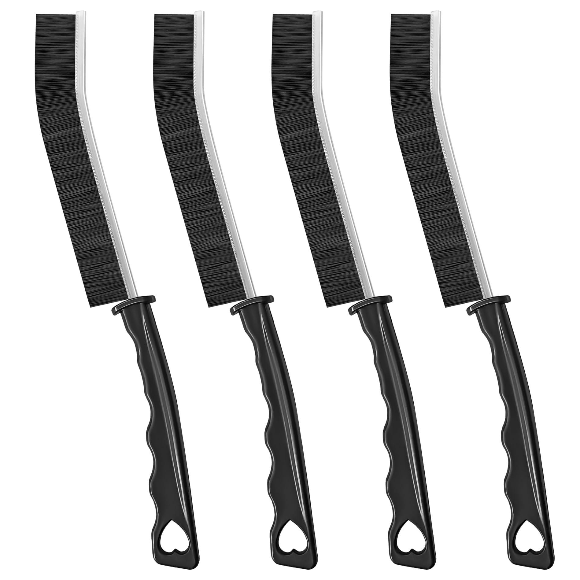 4TH Multi-Purpose Hard Bristle Crevice Cleaning Brush -Deep Reach Gap Cleaning Tool for Household Use -Versatile, Durable, Thin Brush to Clean Tight Spaces -4 Pcs, Black - Image 1