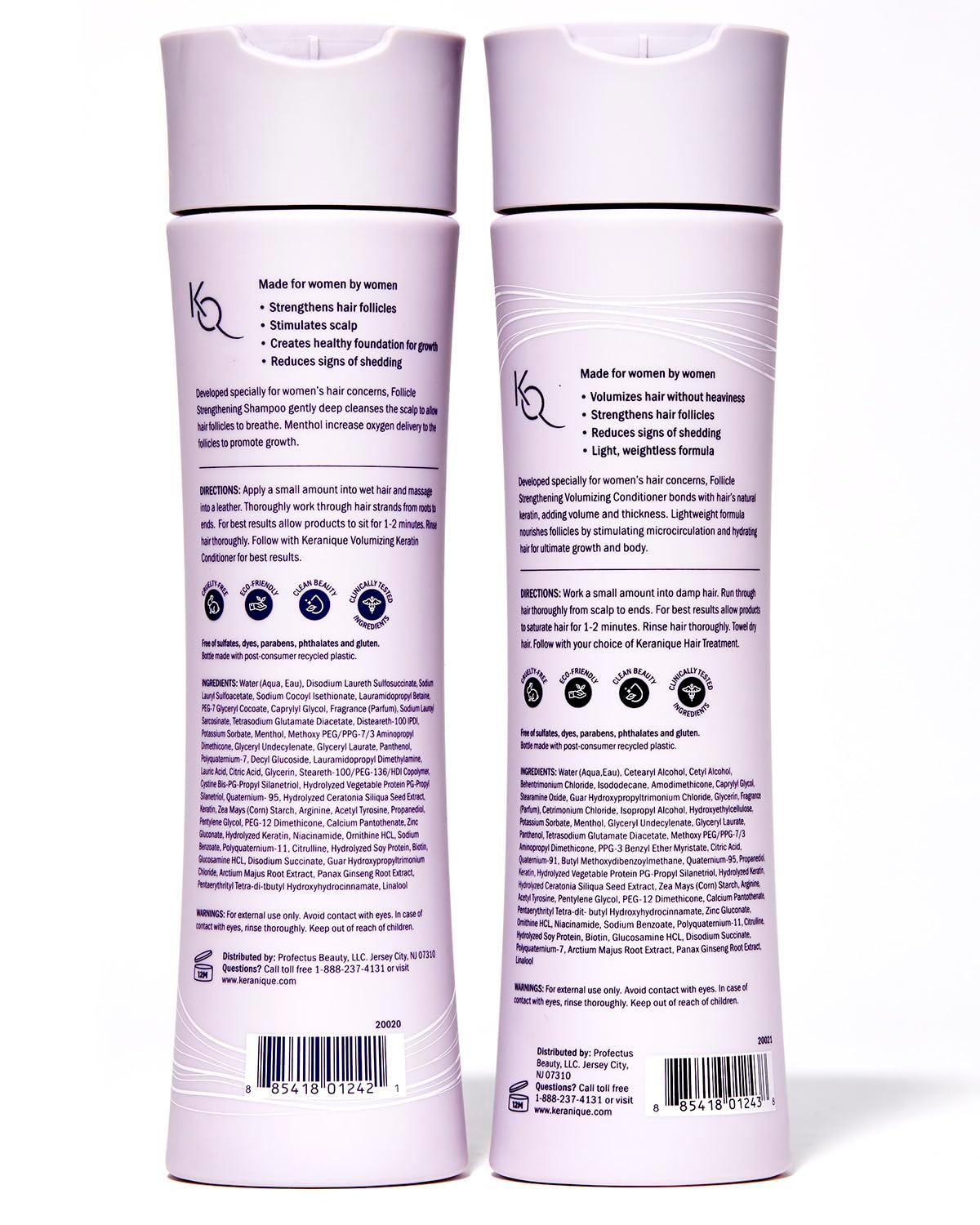 Keranique Volumizing Shampoo and Conditioner Set for Hair Repair and Growth with Biotin and Keratin for Women, Thinning Hair Formula, 8 Fl Oz Each - Image 9