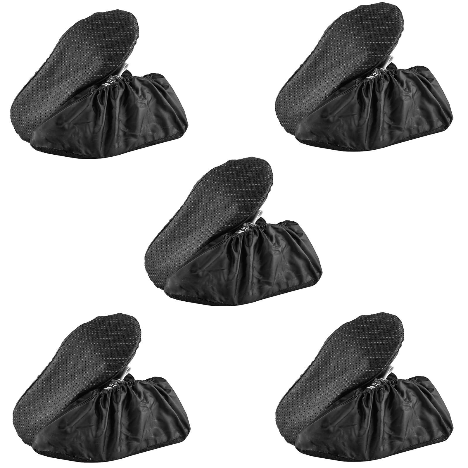 LAKE OF FIRE 5 Pairs Reusable Shoe Covers - Non-Slip, Washable, Heavy-Duty Boot Protectors for Floor and Carpet Protection