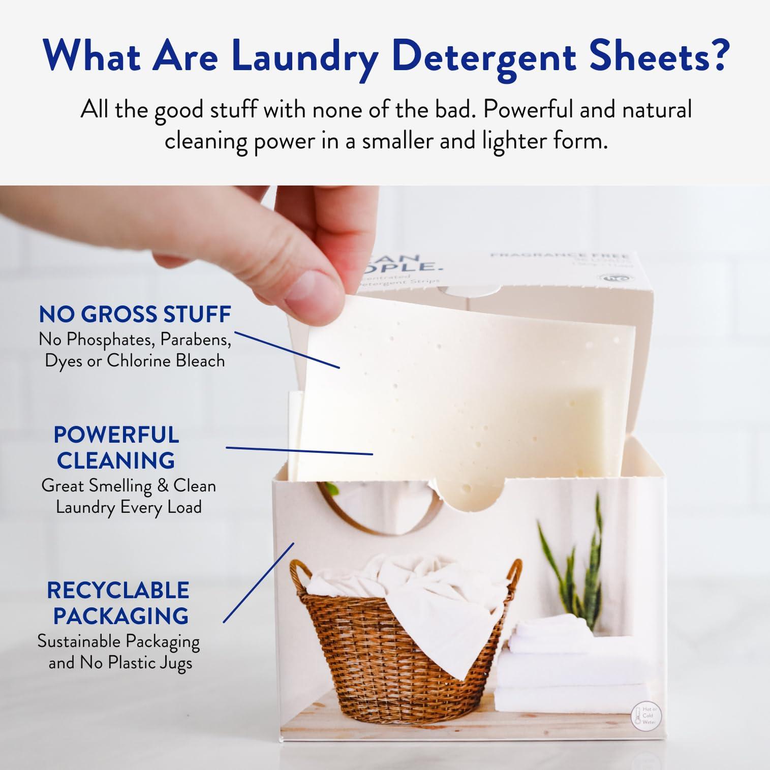 The Clean People Laundry Detergent Sheets - Laundry Soap - Ultra Concentrated, Recyclable Packaging, Stain Fighting - Fresh Scent, 32 Pack - Image 3