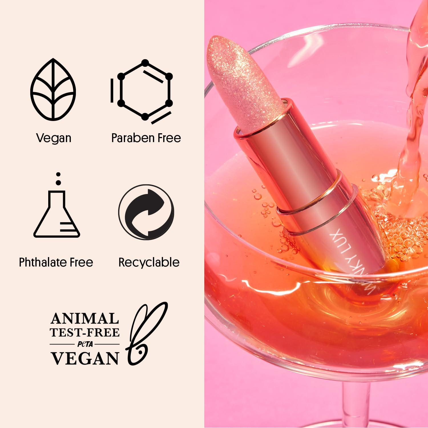 Winky Lux Glimmer Balm, pH Lip Balm, Color Changing Lipstick and Tinted Lip Balm, Vegan & Cruelty Free, Hydrate & Plump, Pink Shimmer Lipstick, Rose - Image 5