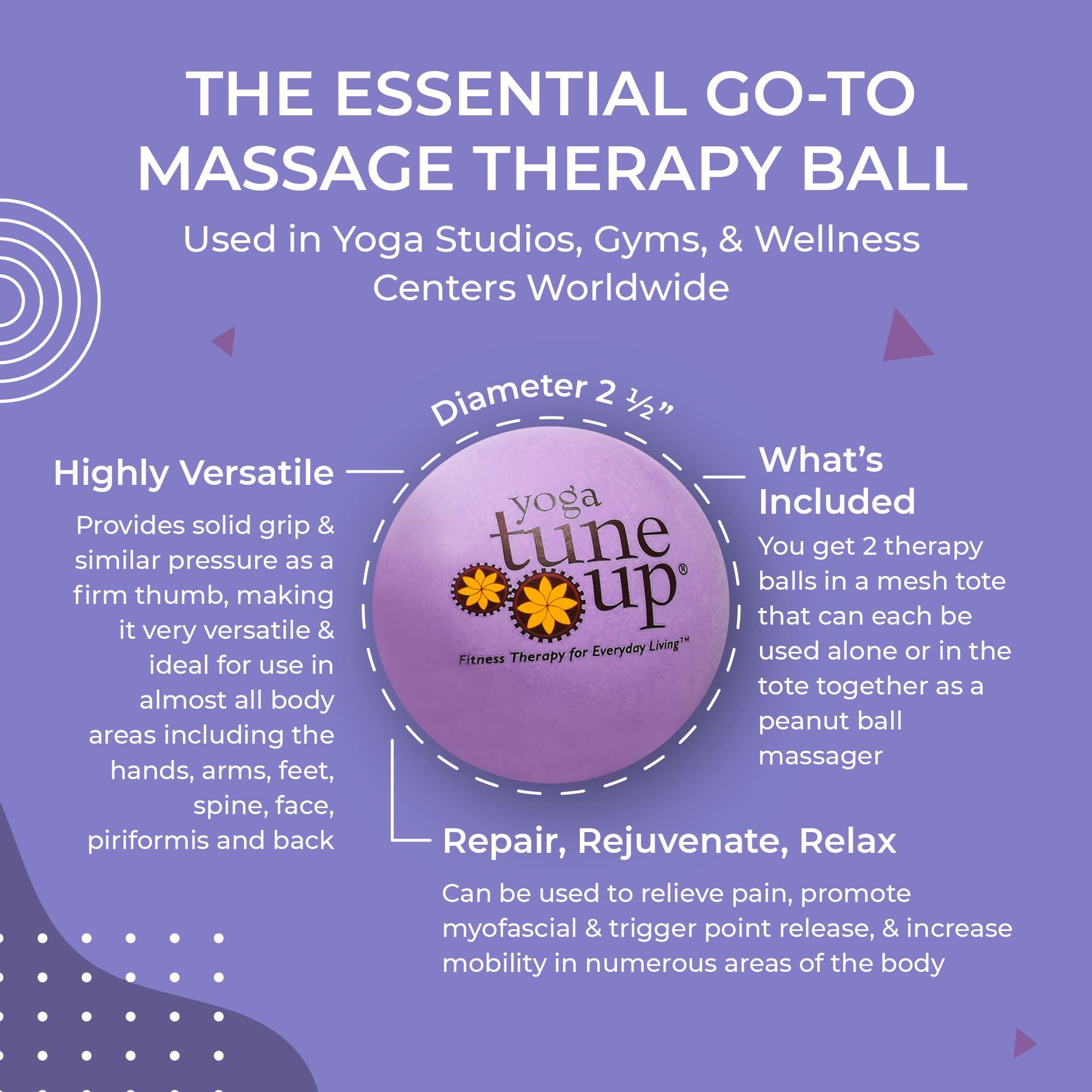 YOGA TUNE UP® Therapy Balls in Tote by Tune Up Fitness - Massage Balls for Trigger Point, Pressure Point & Myofascial Release - Use as Single or Peanut Ball for Pain Relief & Relaxation (Deep Purple) - Image 3