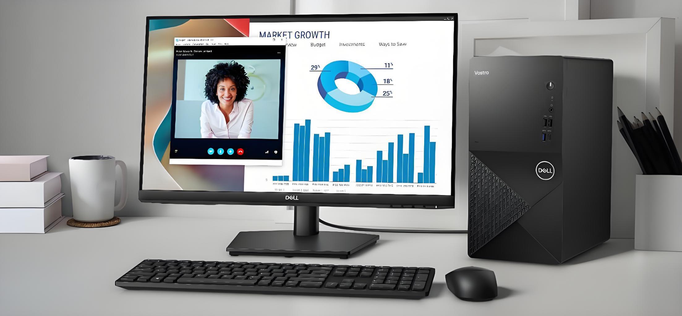 Dell Vostro 3030 Tower Business Desktop Computer, 12th gen Intel 4-Core i3-12100 (Beat i5-11500T), 32GB DDR5 RAM, 1TB PCIe SSD, WiFi 6, Bluetooth, DisplayPort, HDMI, Keyboard & Mouse, Windows 11 Pro - Image 6