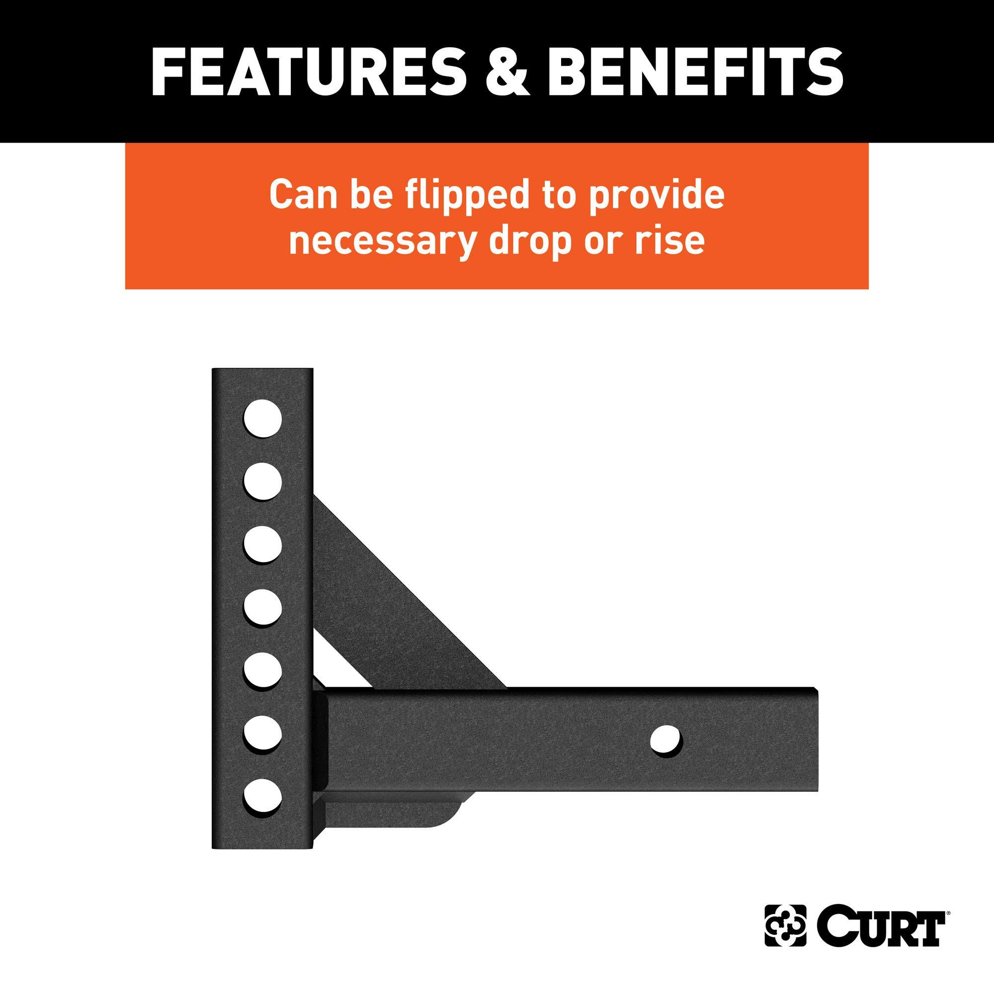 CURT 17100 Replacement Weight Distribution Hitch Shank, 2-Inch Receiver, 2-In Drop, 6-Inch Rise, CARBIDE BLACK POWDER COAT - Image 4