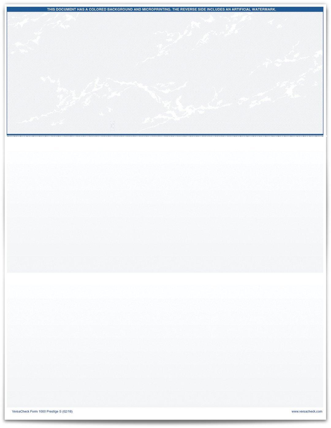 VersaCheck Secure Checks - 500 Blank Business Voucher Checks - Blue Prestige S - 500 Sheets Form #1000 - Check on Top - Image 2