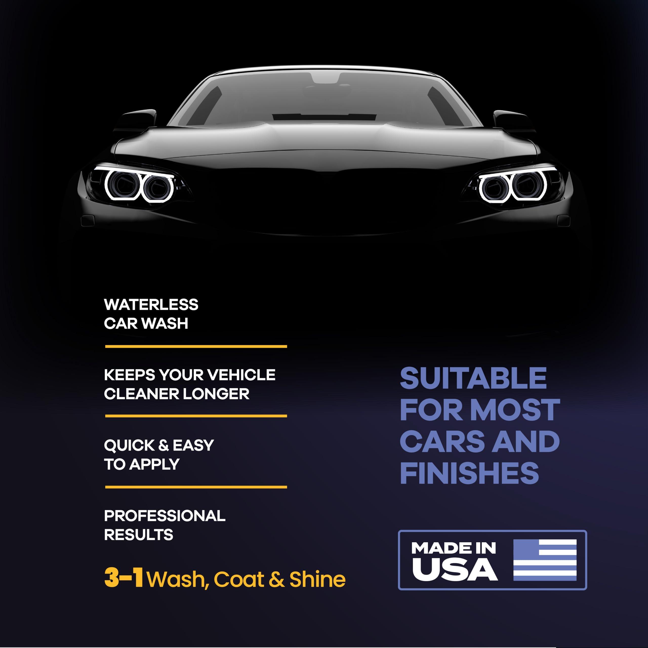 GLOMAX Ceramic Coating For Cars (16 oz.) - Hydrophobic Ceramic Car Wax Spray With Added UV PROTECTION - LONG LASTING Shiny Car Stuff - Spray Wax For Cars With 2 Micro Fiber Towels, Waterless Wash - Image 6