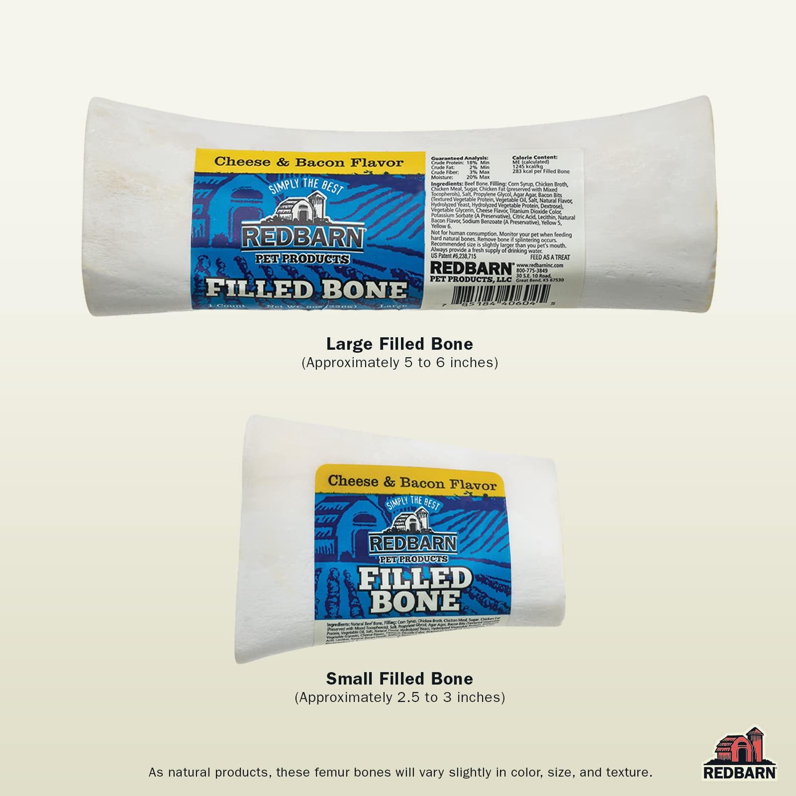 Redbarn Pet Products Small Filled Dog Bones, Cheese & Bacon Flavor - Long Lasting Stuffed Femur Chew Treat Made in USA - 4 Count - Packaging May Vary - Image 4