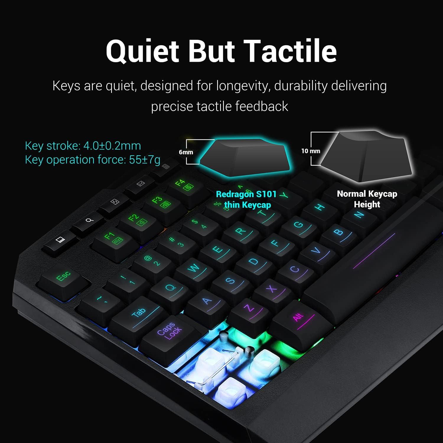 Redragon S101 Gaming Keyboard, M601 Mouse, RGB Backlit Gaming Keyboard, Programmable Backlit Mouse, Value Combo Set [New Version] - Image 3