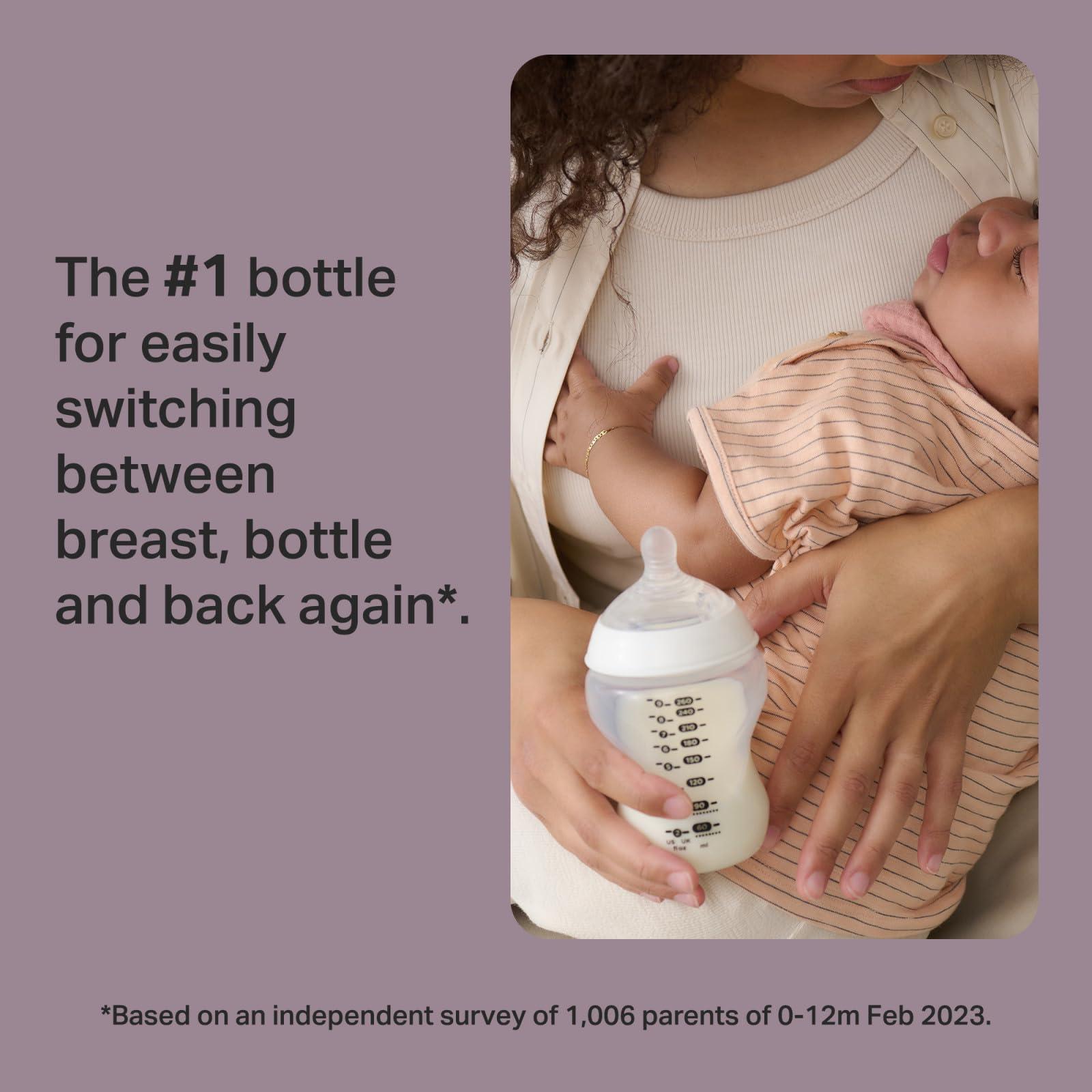 Tommee Tippee Natural Start Anti-Colic 9 oz BPA Free Baby Bottles, 0+ Months, Slow Flow Breast-Like Nipple, Self Sterilizing, Designed for Seamless Transition Between Bottle & Breast, Fiesta,Pack of 6 - Image 2