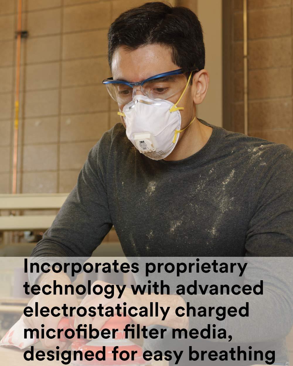 3M Particulate Respirator 8210V with Cool Flow Valve, Pack of 80, NIOSH APPROVED, Disposable, Smoke, Grinding, Sanding, Sawing, Sweeping, Woodworking, Dust - Image 5