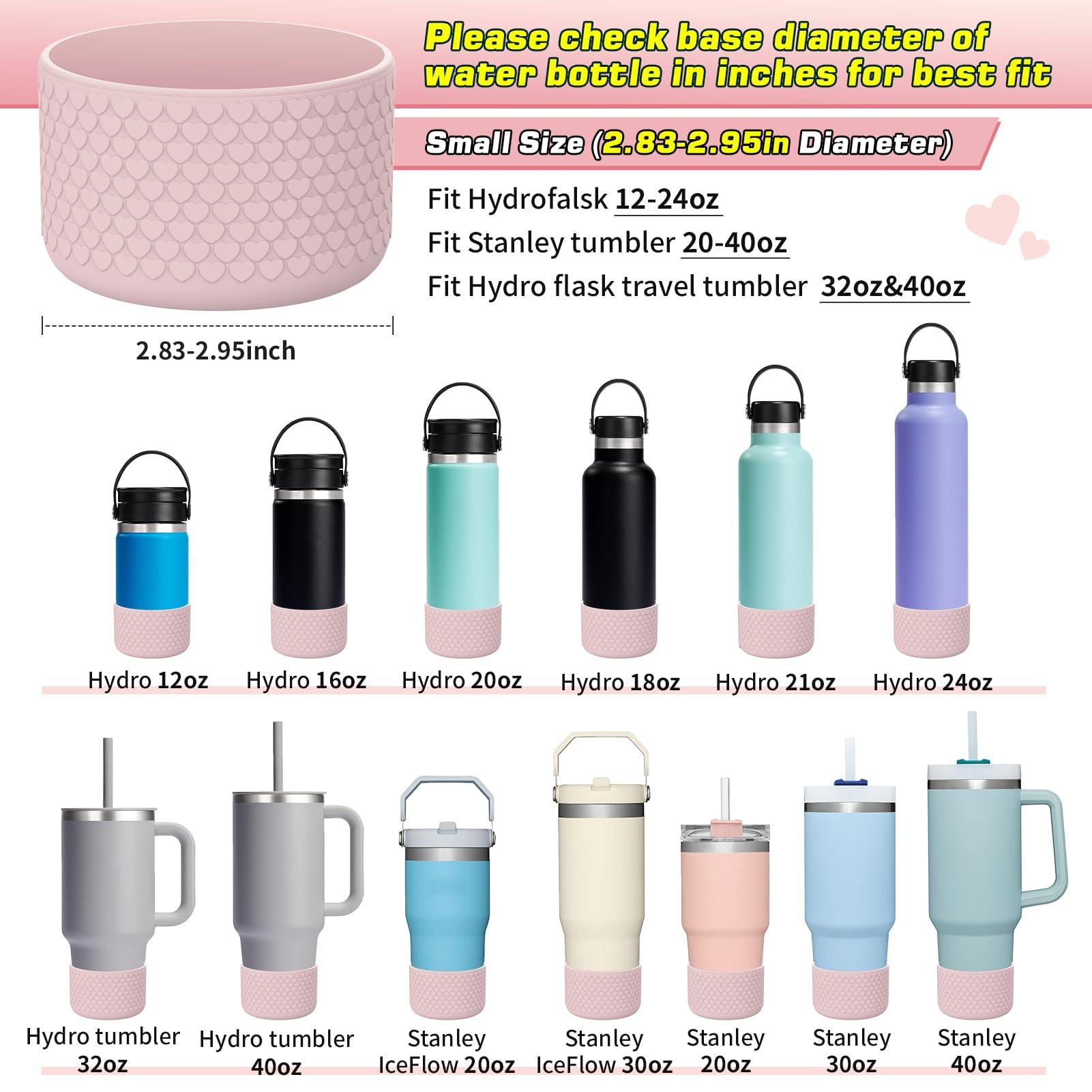 WUQID Heart Shaped Texture Silicone Boot Compatible with Stanle Quencher H2.0 IceFlow Flip 20oz 30oz 40oz,Hydroo Flask 12-24oz - Image 2