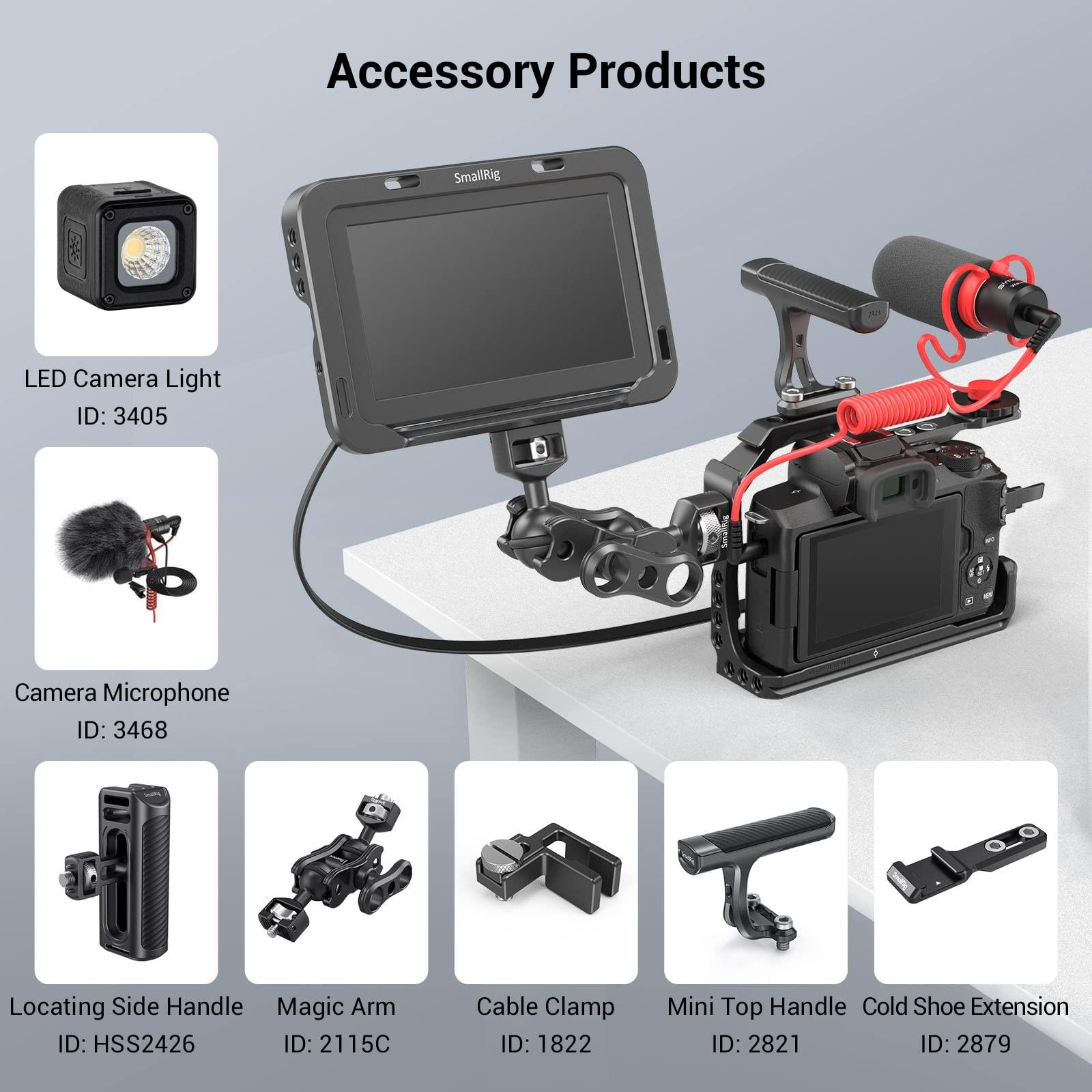 SmallRig M50 /M50 II /M5 Cage (Upgraded), Aluminum Alloy Video Film Movie Making Rig with Integrated Grip and NATO Rail for Canon M50 /M50 II /M5 2168C - Image 7