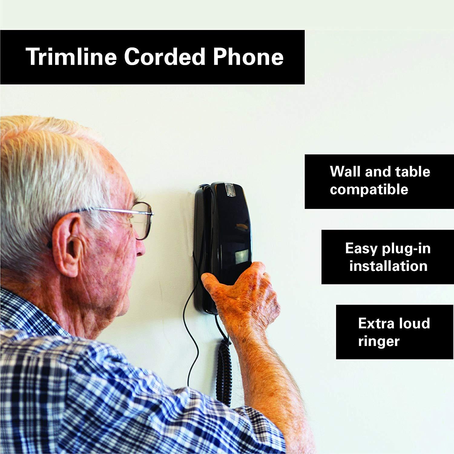 iSoHo Big Button Corded Phone for Seniors – Easy-to-Use Landline with Lighted Keypad, Ergonomic Handset & No Power Needed – Retro Home Phone for Elderly, Visually Impaired & Hard of Hearing, Black - Image 4